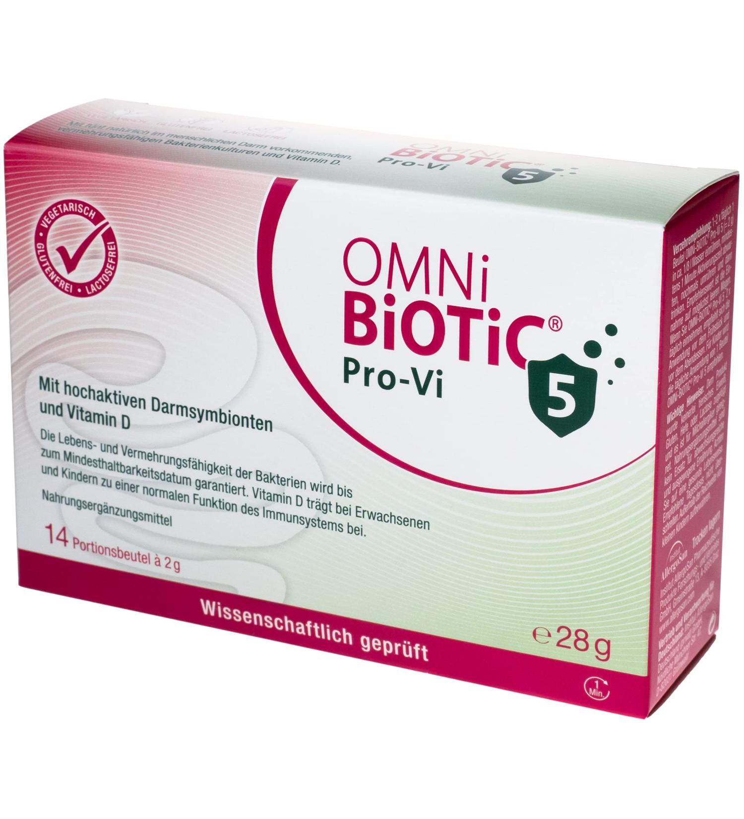 Omni Biotic Pro-VI 5 | 14 Portions | 5 Bacterial Strains | 10 Billion Germs/Daily | Powder with Vitamin D | Vegetarian for Gut Health - Buy Online on GoSupps.com