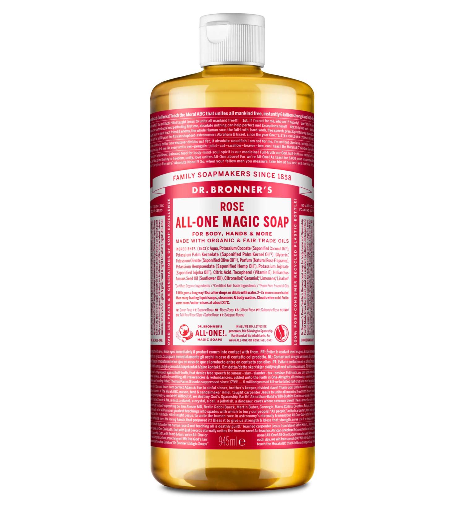Buy Dr. Bronner's Liquid Soap 946ml - Rose Scent | International Shipping Available - Buy Online on GoSupps.com