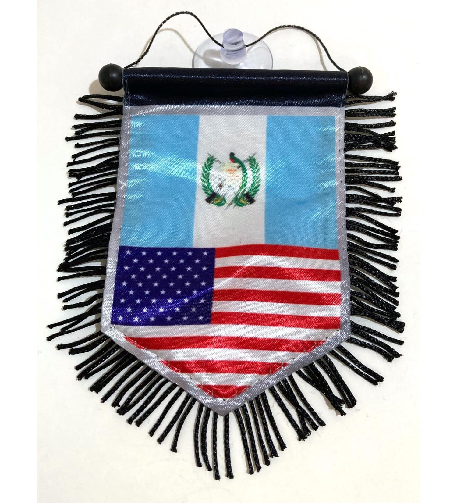 Guatemala American mini banner sports flag for car and home decoration door window wall small flag hanging decor accessories sticks to glass quick easy (Guatemala USA 01) - Buy Online on GoSupps.com