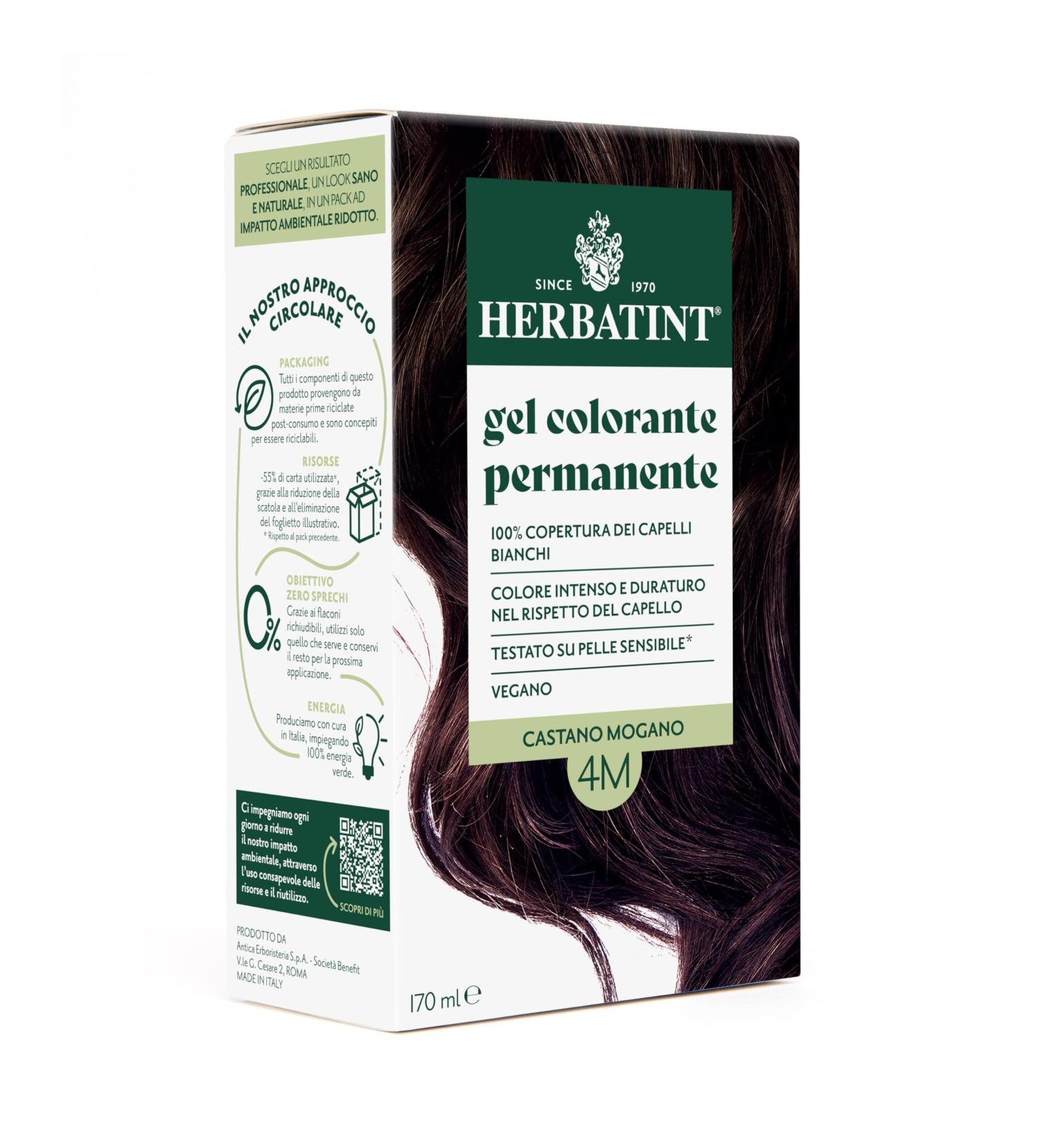  Herbatint Herbatint Permanent Hair Color Gel 4M Mahogany Brown - 170 ml | Ammonia-Free 100% Gray Coverage | For Sensitive Skin with 8 Natural Organic Extracts - Buy Online on GoSupps.com