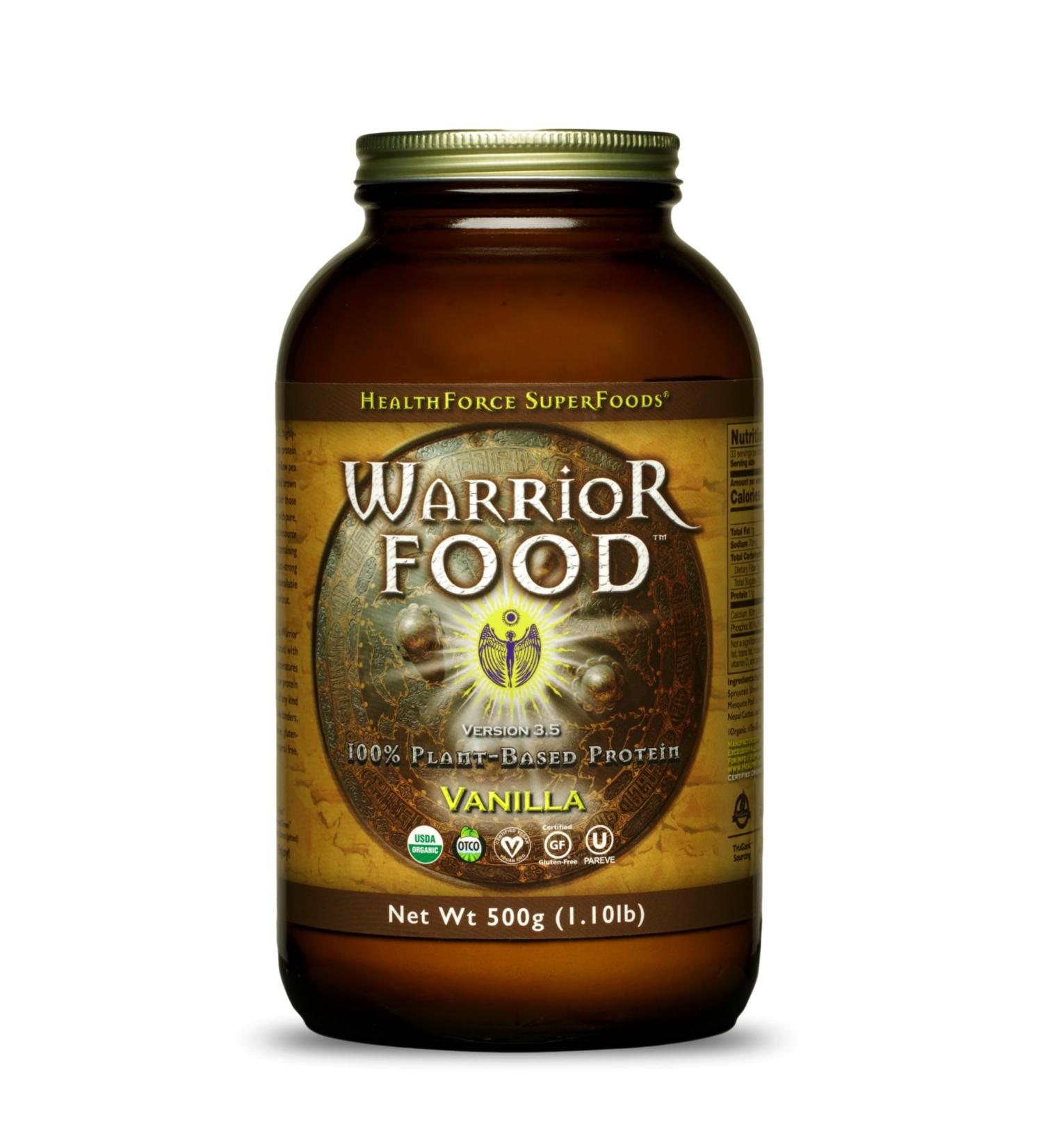 HealthForce SuperFoods Warrior Food Protein Powder - Vanilla Flavor - 500g | Premium Vegan Protein for Optimal Health - Buy Online on GoSupps.com