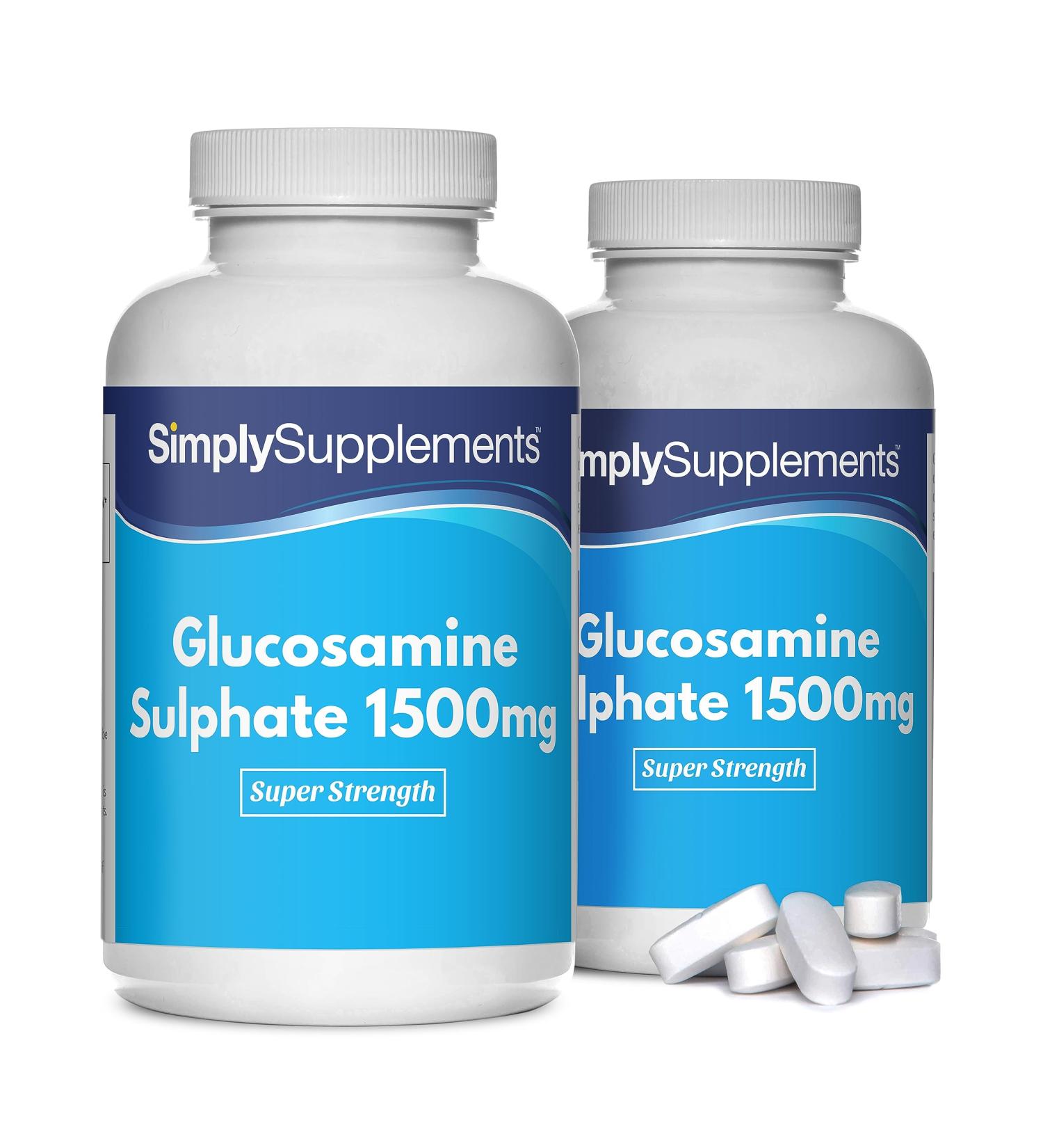 Glucosamine Sulphate 1500mg Tablets | 360 Total Up to 1 Year Supply | Manufactured in The UK - Buy Online on GoSupps.com