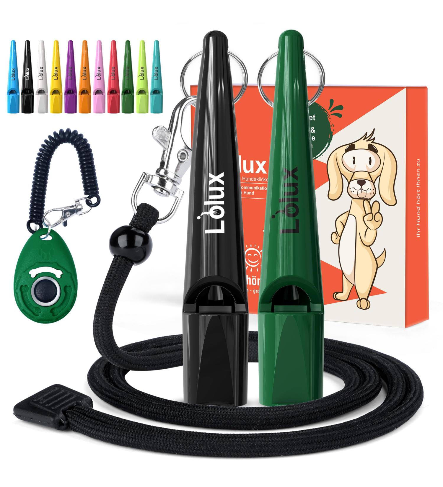 LIOLUX Dog Whistles with Klicker & Lanyard - Professional Training Pipe for Dogs | Loud & Clear R tter Call in Kaitoke Gr n/Schwarz - Buy Online on GoSupps.com