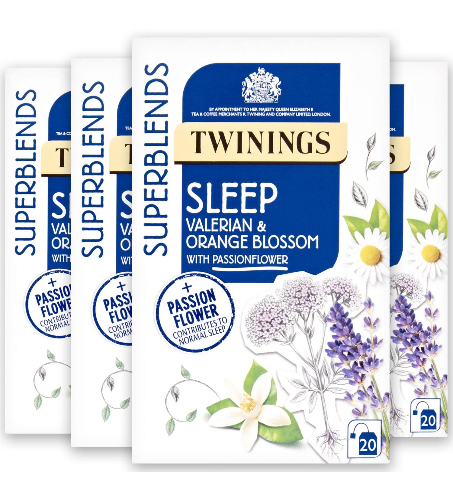 Twining Superblends Sleep Tea - Valerian Root & Orange Blossom Herbal Infusion - 80 Biodegradable Tea Bags - Buy Online on GoSupps.com