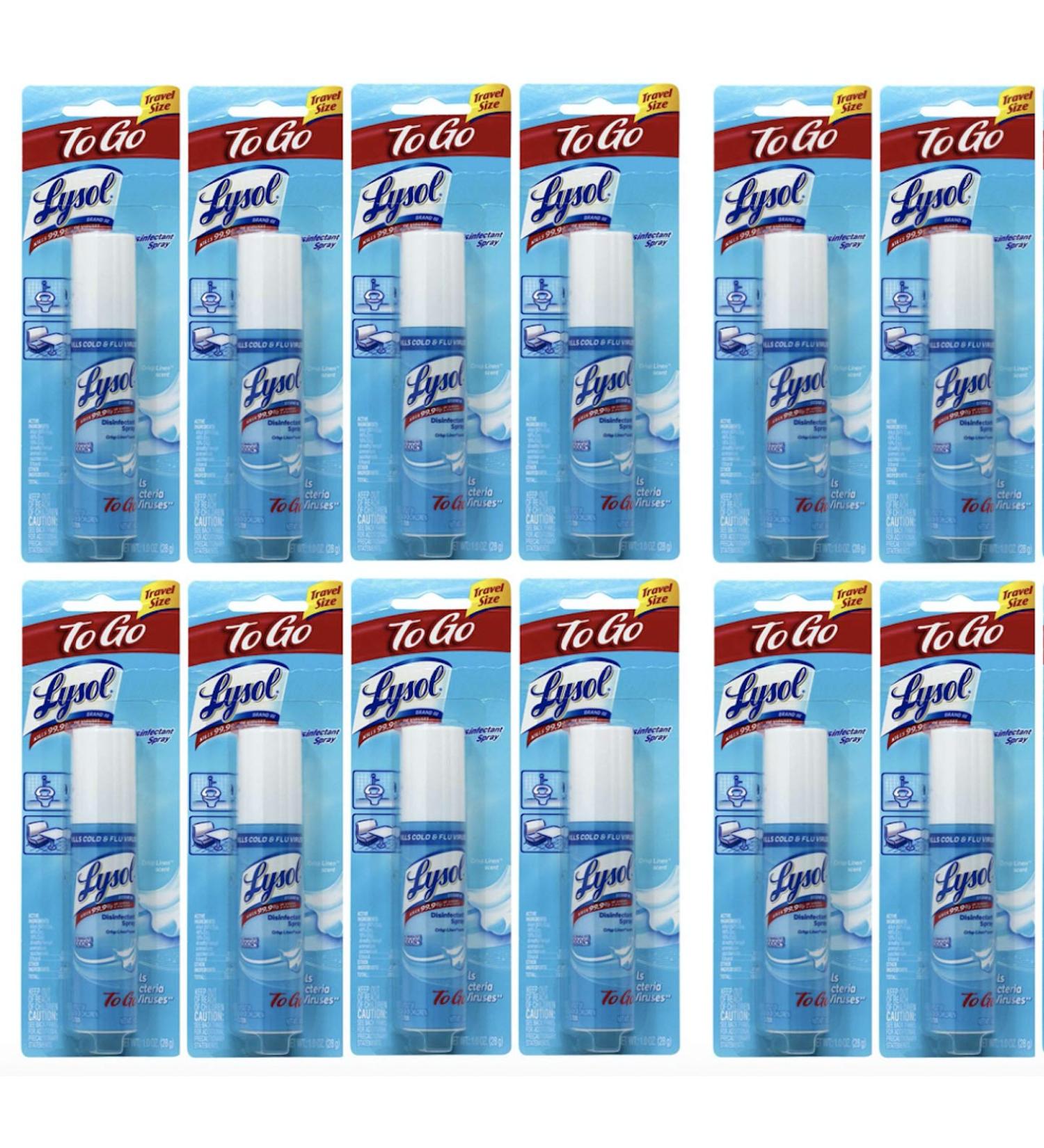 Lysol Disinfectant Spray To Go Travel Size vuwjXU, 12 Pack 3Pack (Travel Size)