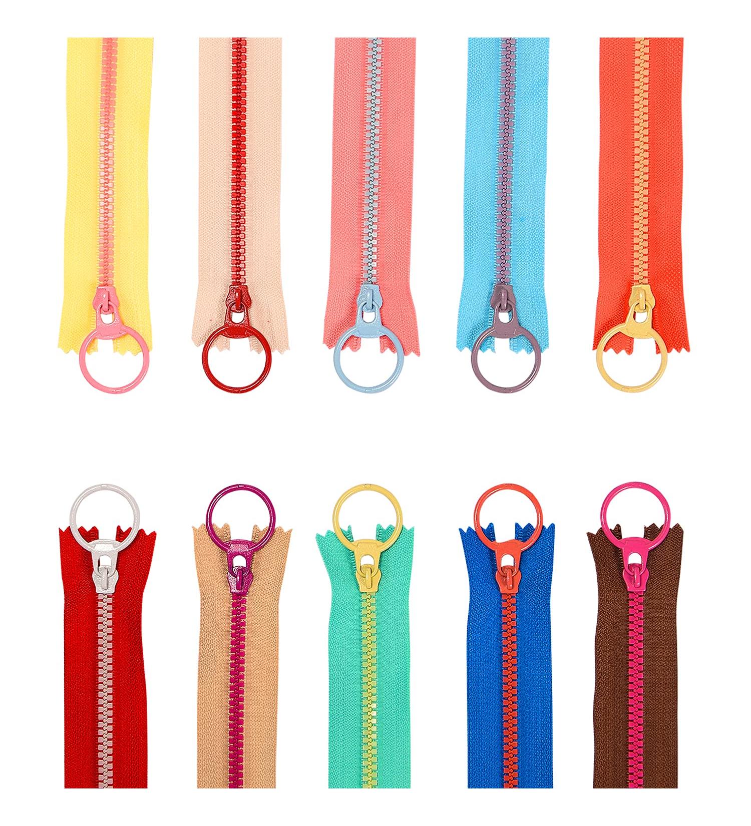 20 Colorful Resin Zippers with Ring Pulls - 6 Inch - DIY Tailor Sewing Craft Accessories - Buy Online on GoSupps.com