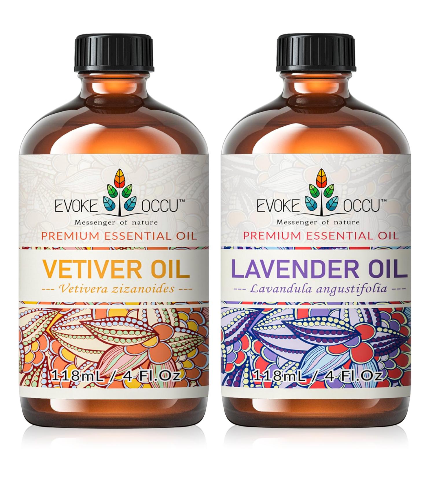 EVOKE OCCU Vetiver Essential Oil and Lavender Essential Oil - 4 Fl Oz - Buy Online on GoSupps.com