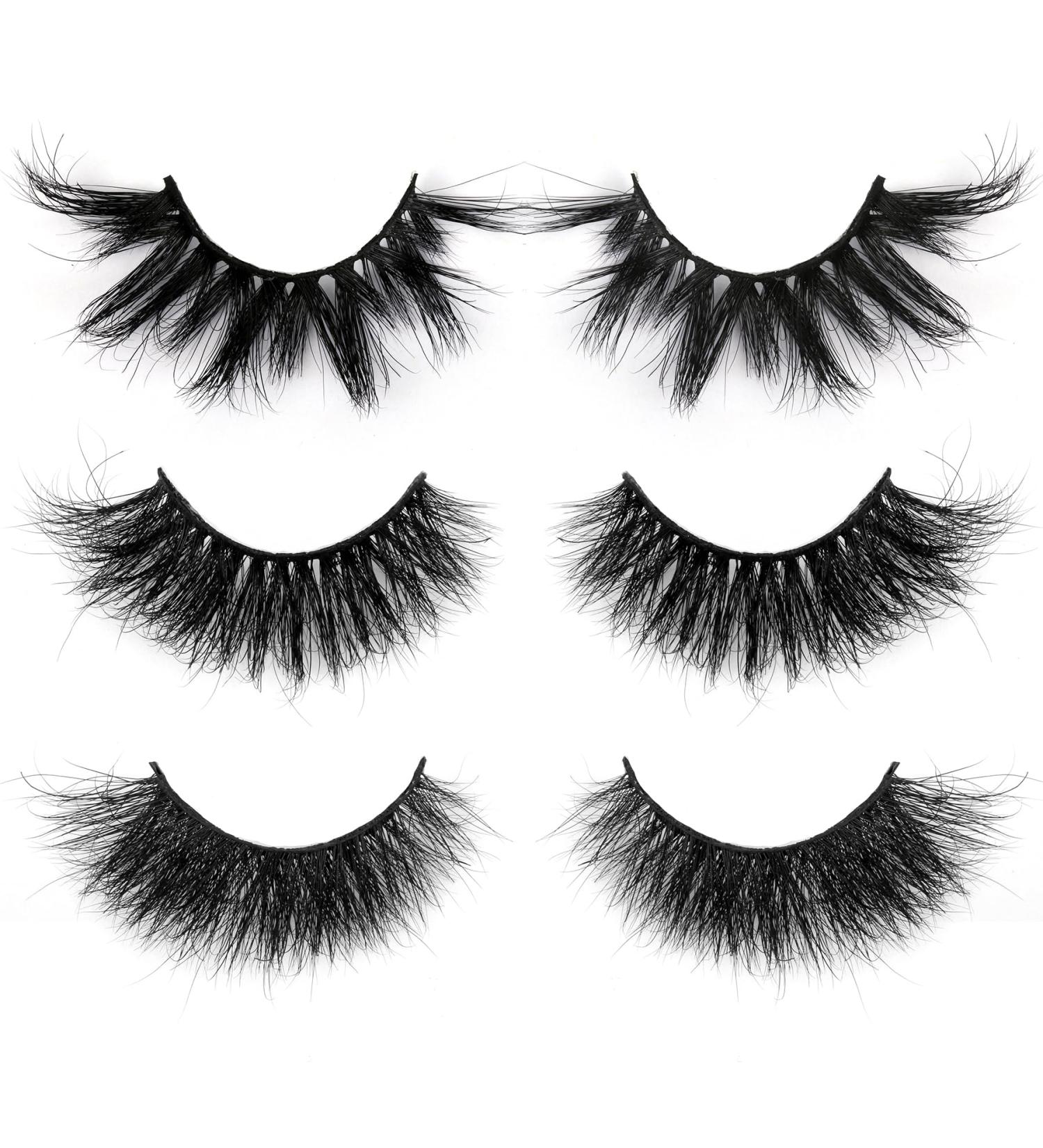 Buy SUNWELL 20mm Mink Eyelashes | 6D Real Mink Dramatic & Fluffy Volume - 3 Pairs - Buy Online on GoSupps.com