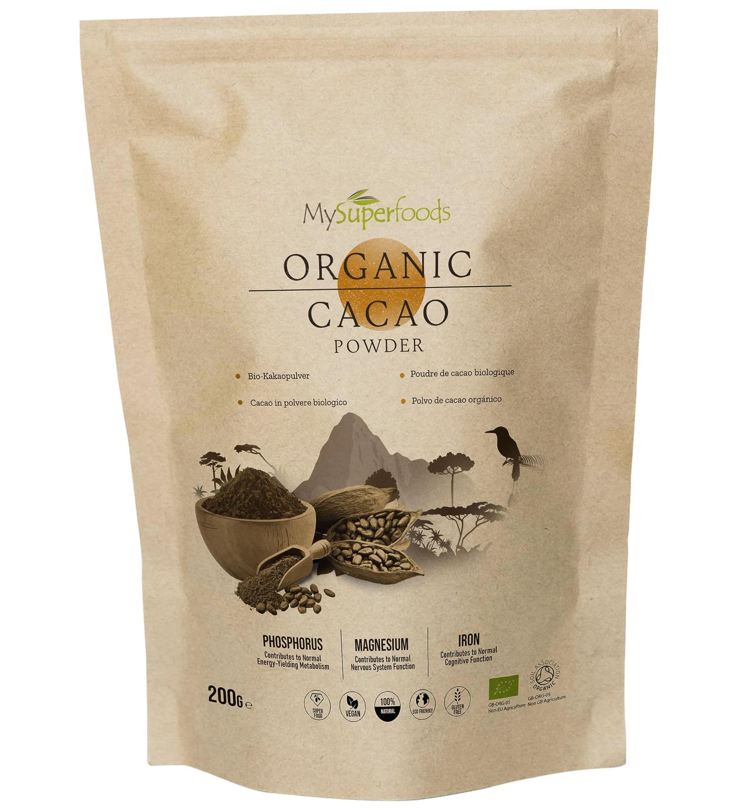 Organic Cacao Powder 200g - Natural Source of Potassium - MySuperfoods (Pack of 1) - Buy Online on GoSupps.com