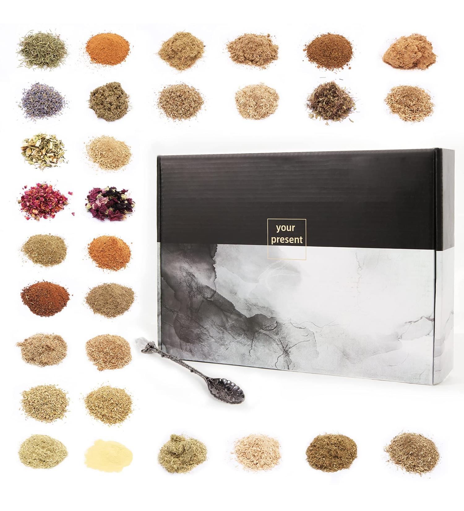 Witchcraft Herbs Kit - 32 Pack Dried Herb Set for Wicca, Pagan Rituals, Altar Supplies, Magic Spells - Includes Crystal Spoon - Buy Online on GoSupps.com