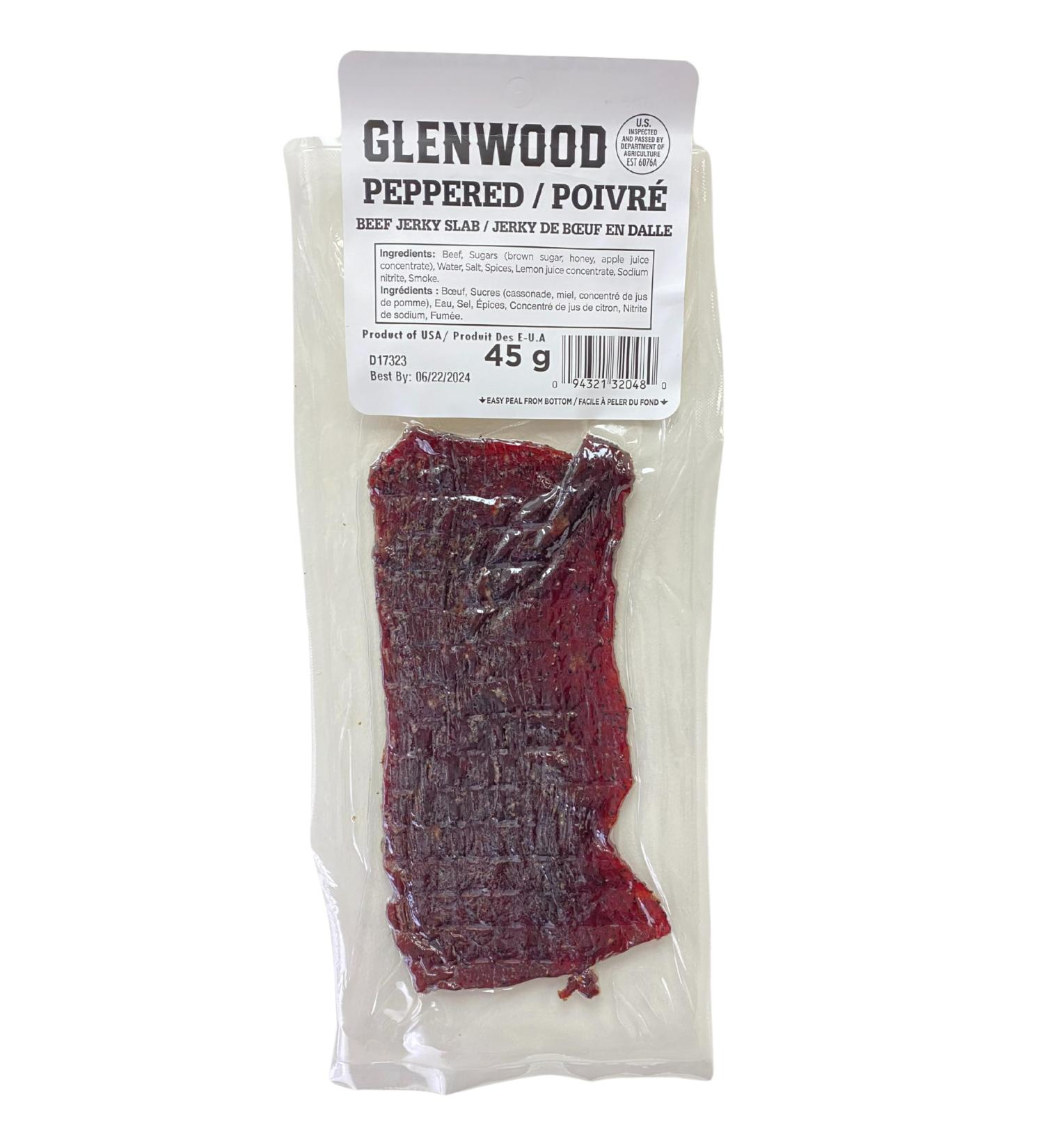 Glenwood Peppered Beef Jerky Slab 45g