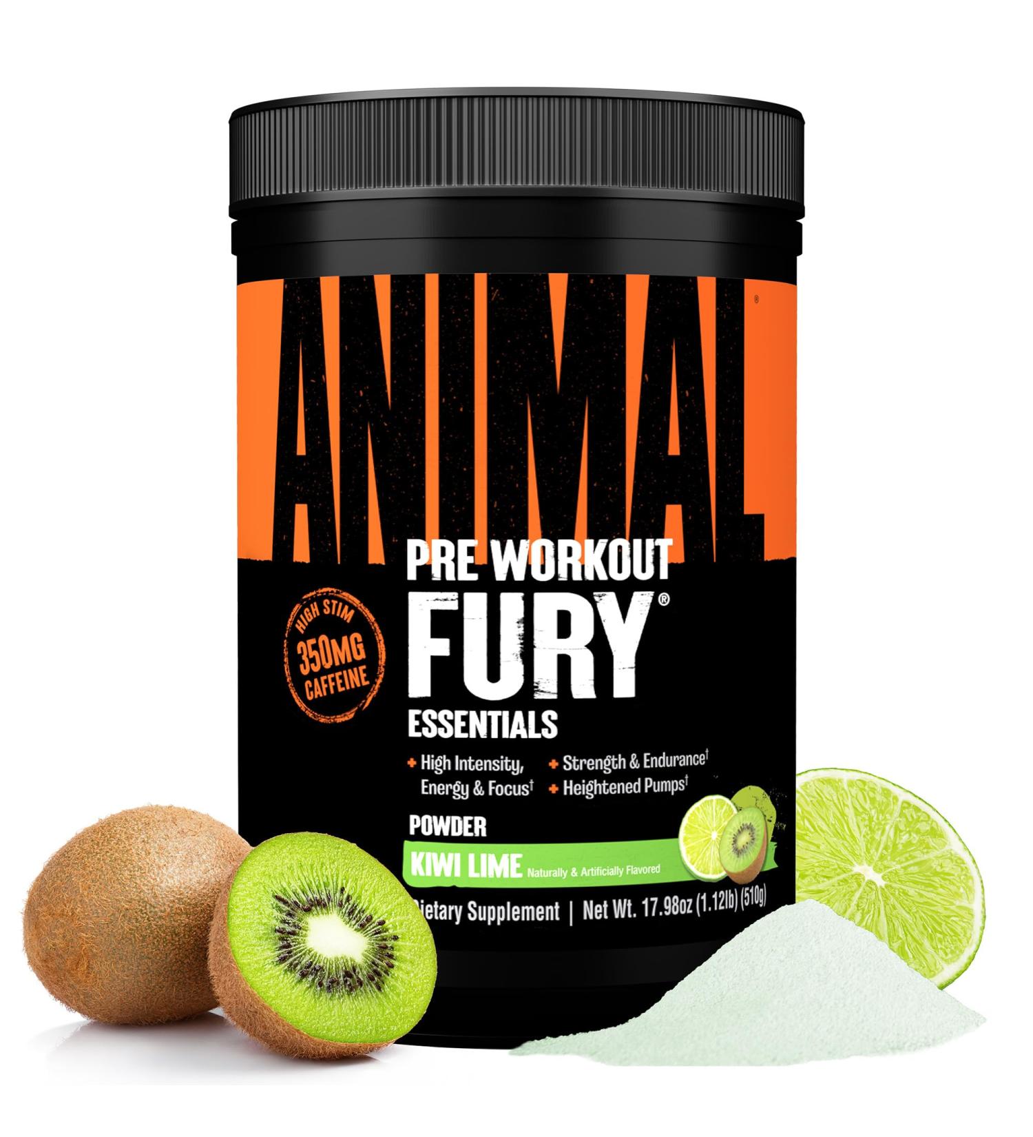 Animal Fury Pre Workout Powder - Kiwi Lime 350mg Caffeine BCAA Amino Acids 2g Beta Alanine Citrulline & Tyrosine Energy Focus Strength Endurance Preworkout for Men & Women 30 Servings NEW - Kiwi Lime 30 Servings (  - Buy Online on GoSupps.com