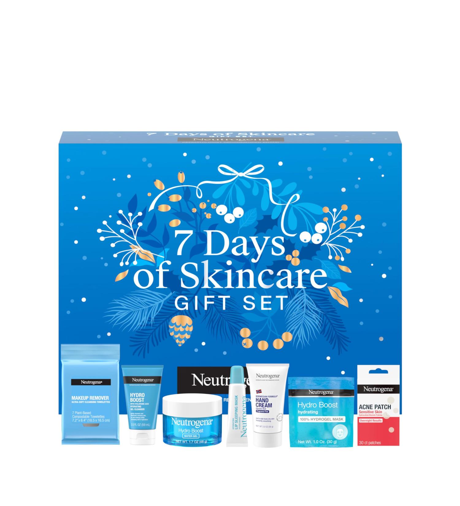 Neutrogena 7 Days of Skincare Set ($56.00 Value) Daily Skin Care Essentials Face Wash Facial Moisturizer Makeup Remover Wipes Pimple Patches & More 7 Full & Travel Size Toiletries 7 Days of Neutrogena- Giftset - Buy Online on GoSupps.com