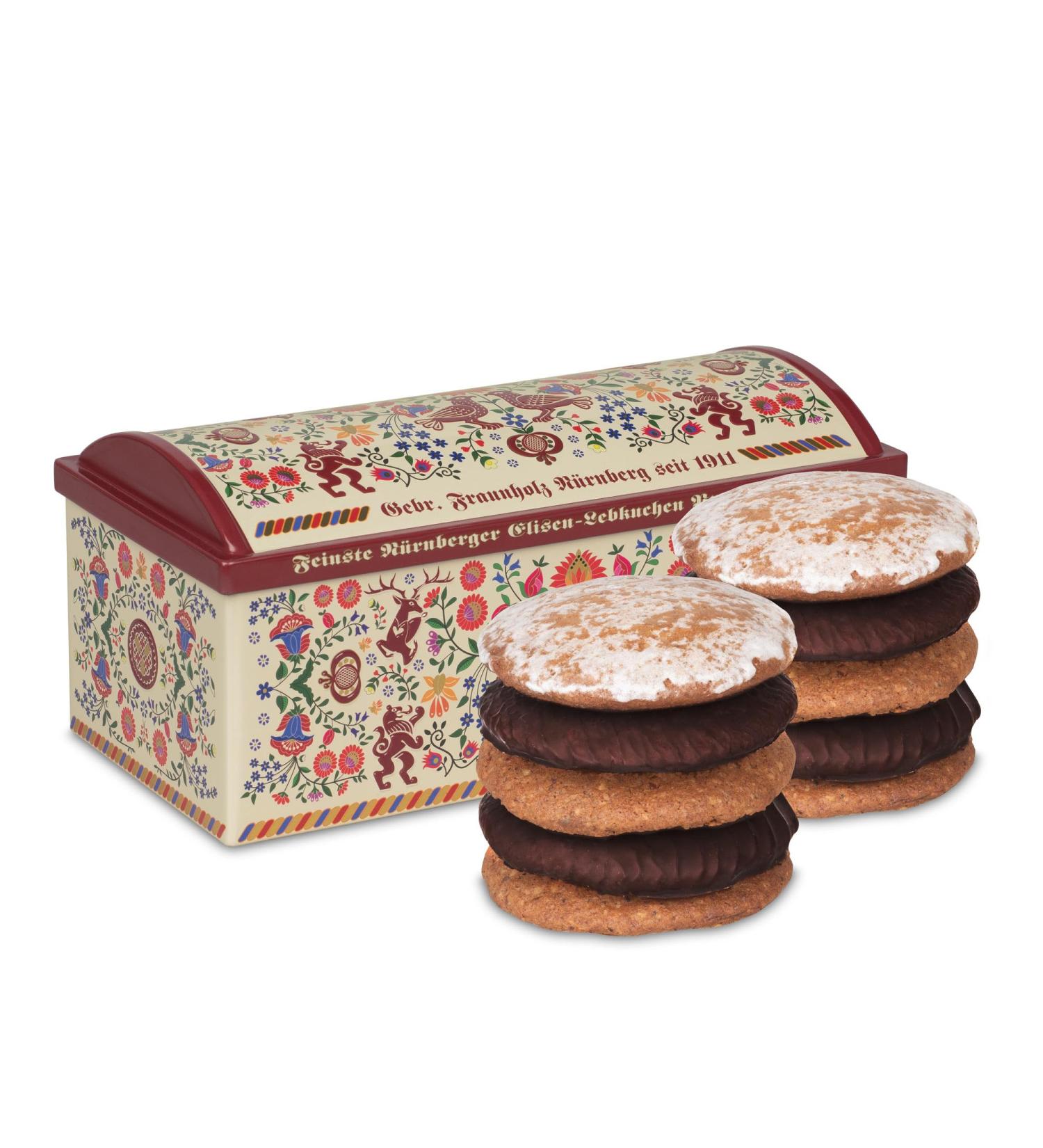 Buy Authentic Nuremberg Gingerbread Chest: Gourmet Almond Elisen Lebkuchen - 45% Nut Content - Handmade & Award-Winning - 2 x 380g - Buy Online on GoSupps.com
