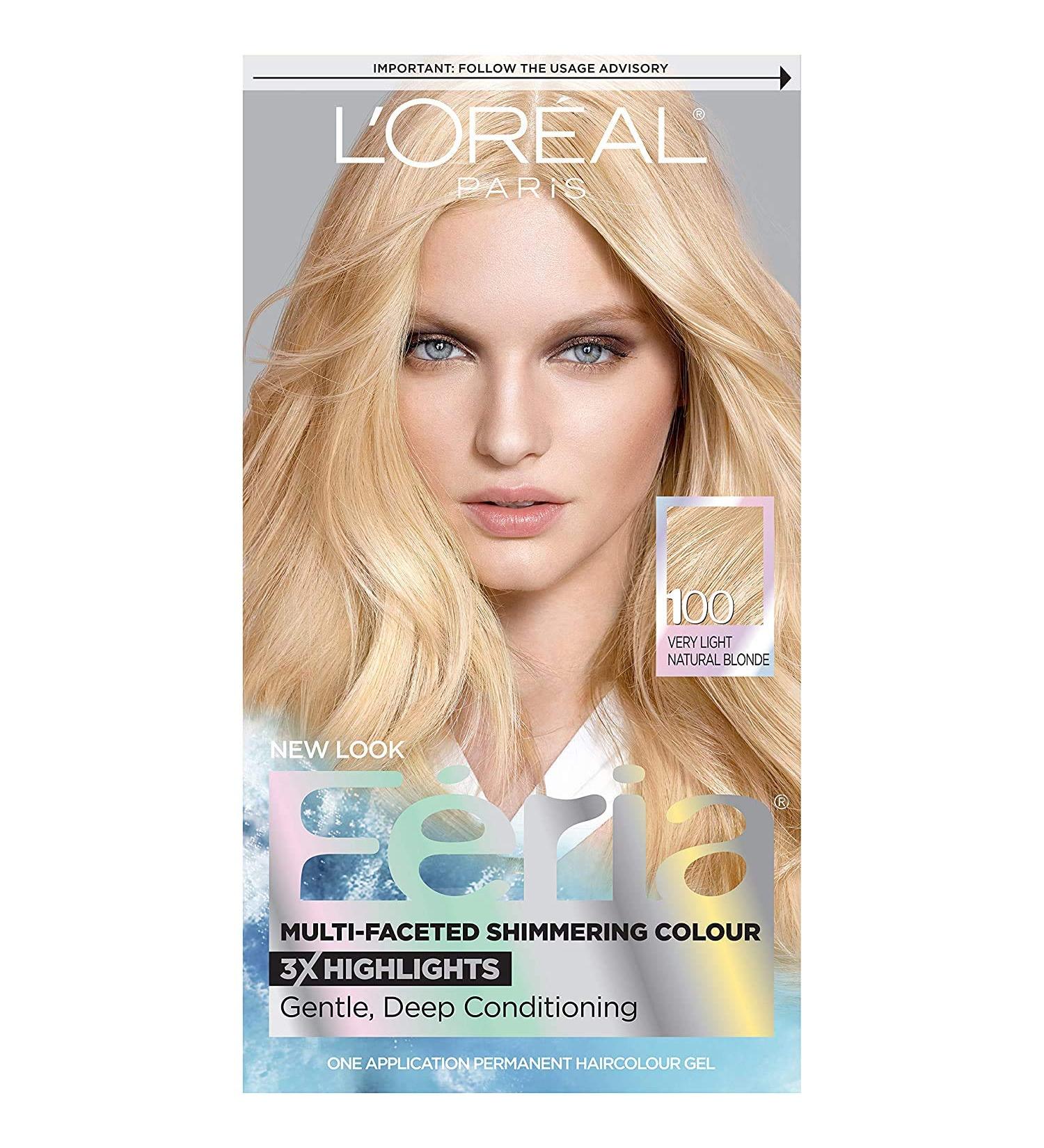 L'Oreal Feria Shimmering Hair Color 100 - Very Light Natural Blonde | 1 Application - Buy Online on GoSupps.com