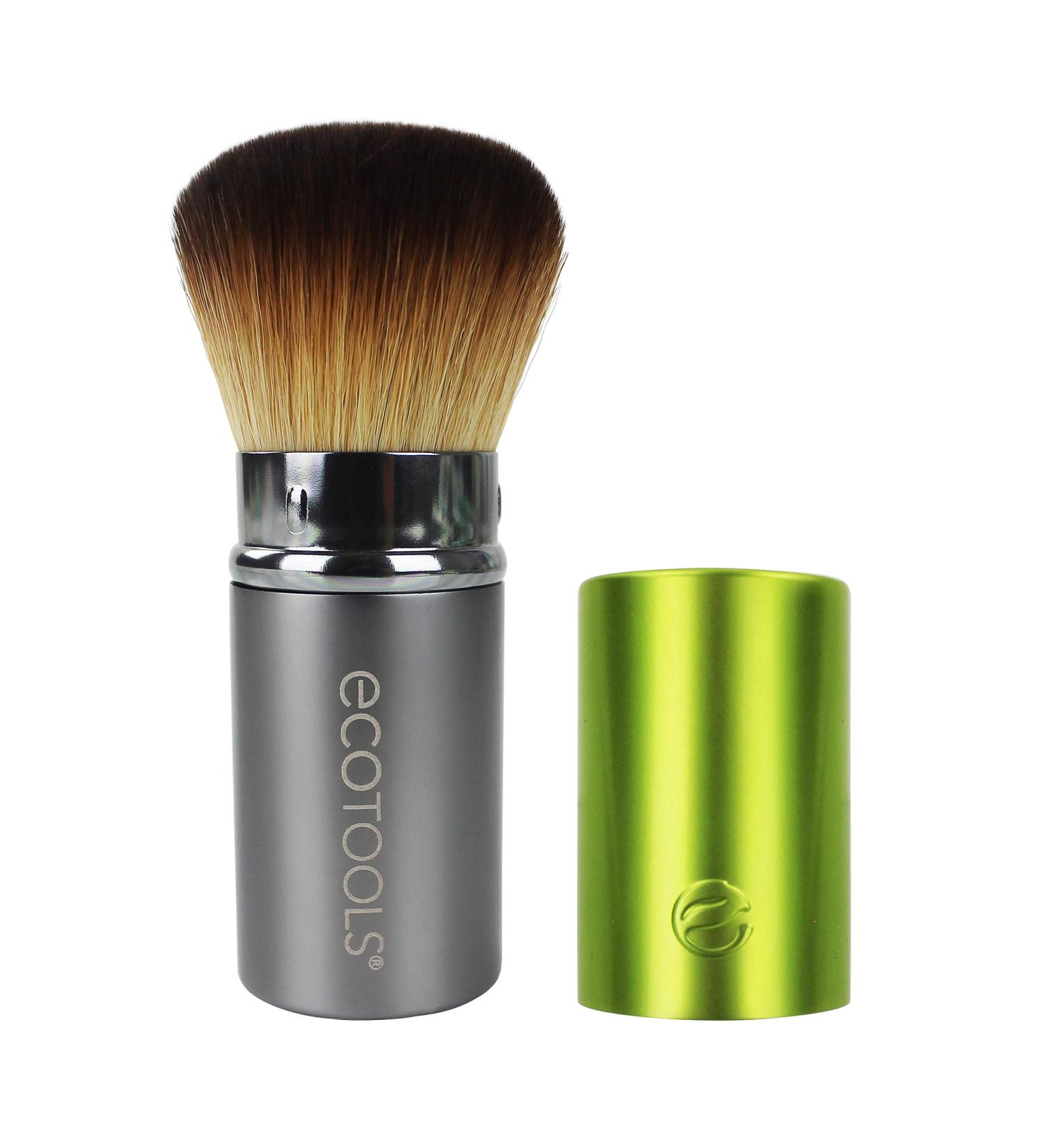 EcoTools Travel Kabuki Makeup Brush - Retractable Green Brush for Foundation, Blush, Bronzer & Powder - Travel Friendly & On The Go - 1 Count - Buy Online on GoSupps.com
