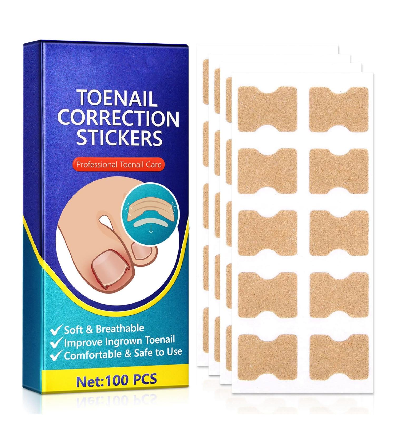 Ingrown Toenail Correction Patch - 100PCS Ingrown Toenail Sticker Breathable Toenail Corrector Patch Professional Ingrown Toenail Tool Painless Pedicure for Ingrown Toenail - Buy Online on GoSupps.com
