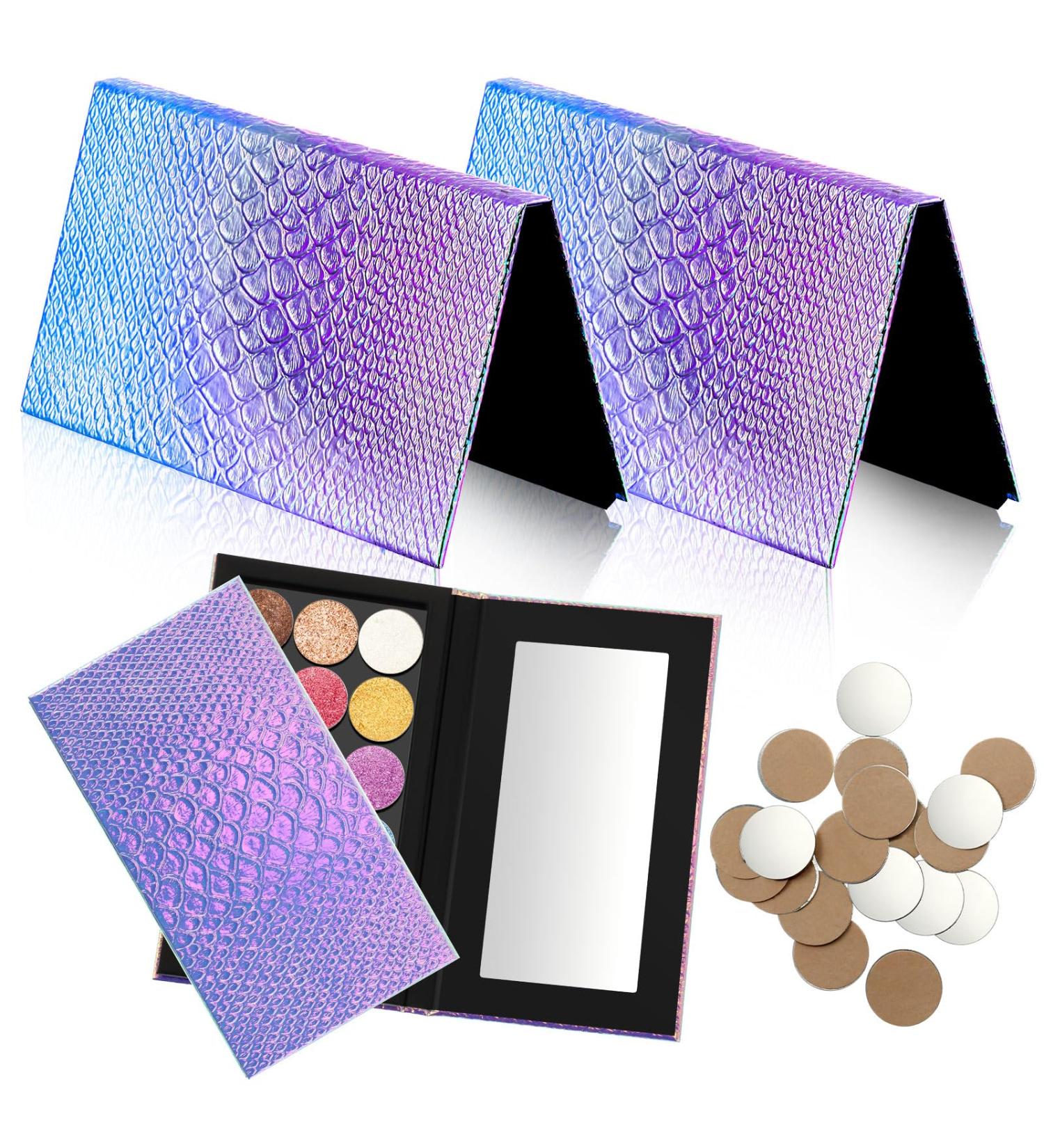 2 Piece Mermaid Magnetic Palette Set with Mirror & 36 Adhesive Stickers - Perfect for Eyeshadow Lipstick & Blush - International Shipping Available - Buy Online on GoSupps.com