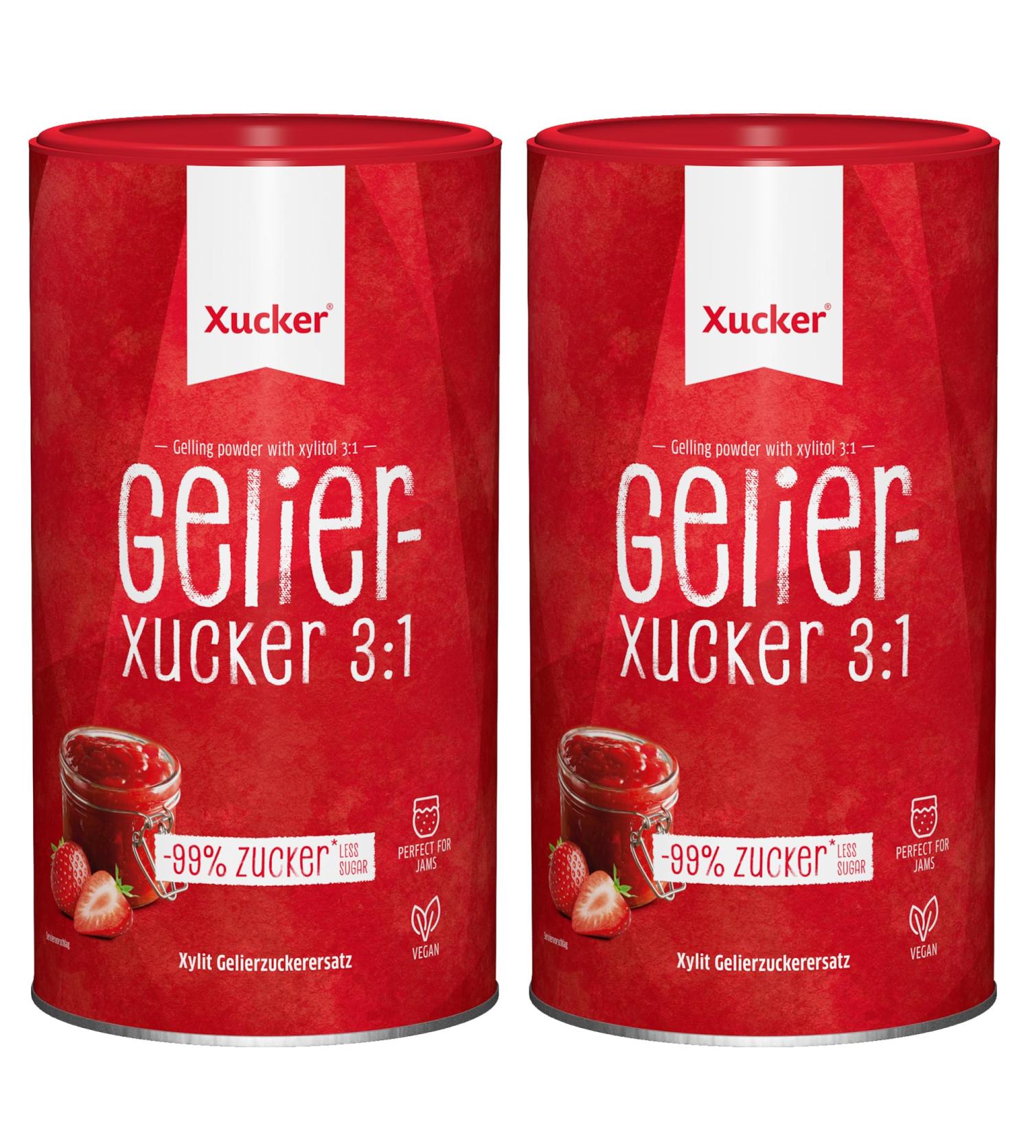 Xucker 3:1 Gelierxucker with Xylitol - Vegan Gel Sugar Alternative for Jams & Jellies (2x1kg) - Delicious Birch Sugar Substitute - Buy Online on GoSupps.com