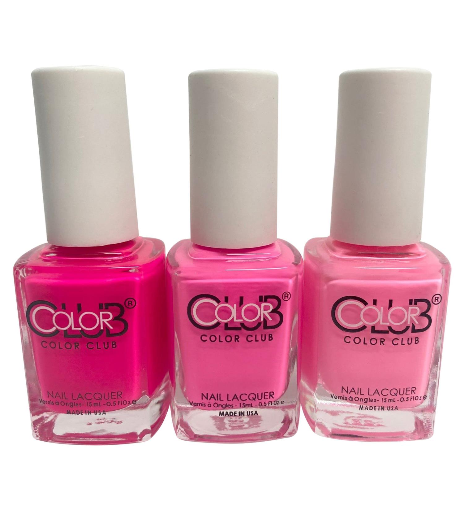 Color Club Pink Nail Lacquer Set of 3 - Long Lasting Quick Dry Polish for Nail Art & Salon Style - Buy Online on GoSupps.com