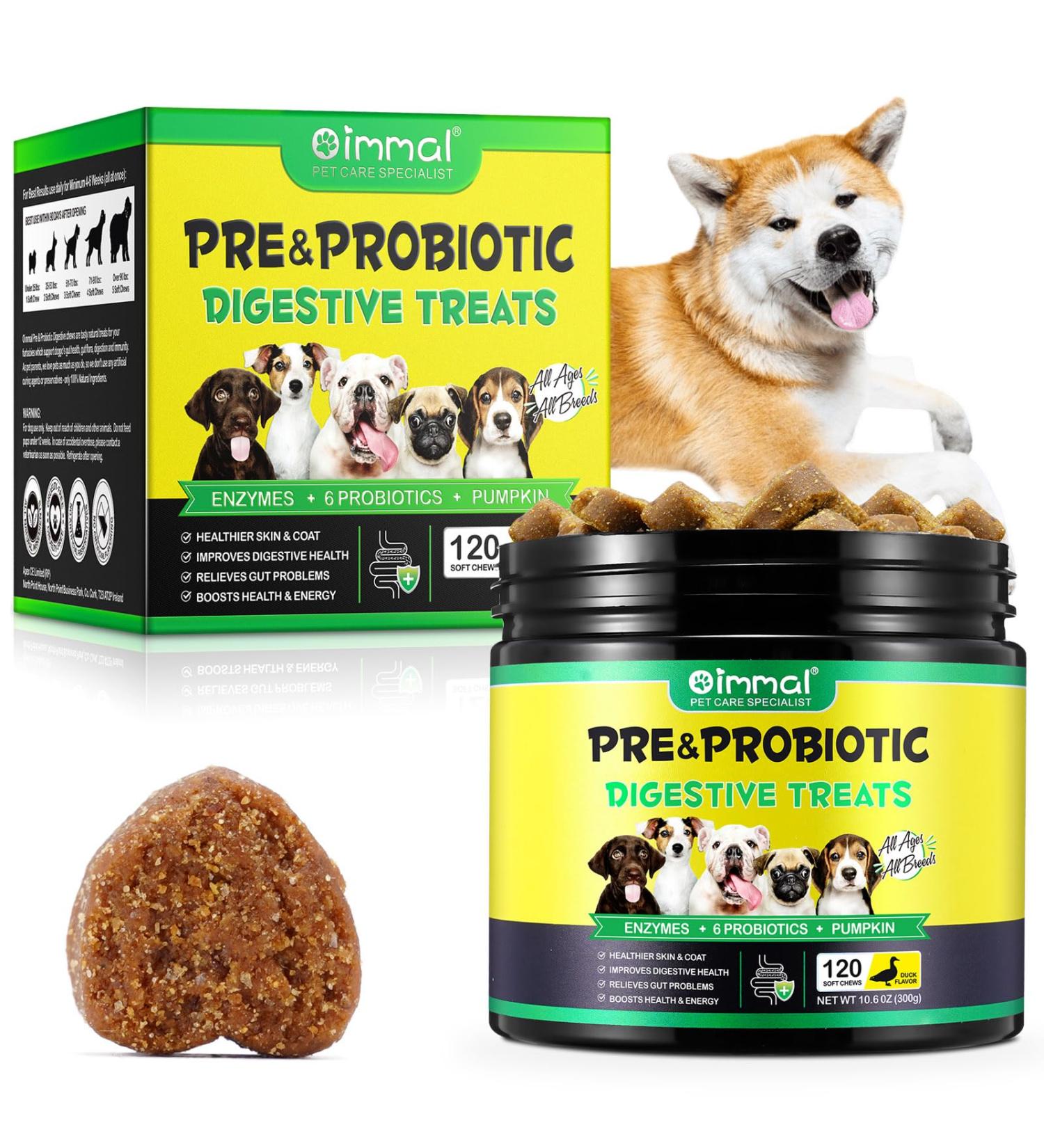 120 Count Probiotic Chews for Dogs (Duck Flavor) Probiotic Tablets for Dogs Immune Support Supplement Prebiotics for Dogs for Gut Health Allergies - Buy Online on GoSupps.com