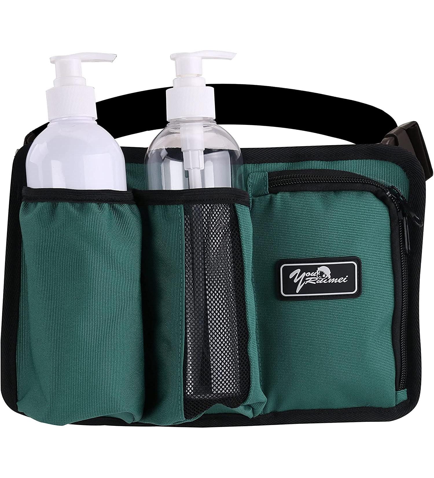 Massage Bottle Bag & Holster for Therapists | YR3KD-3S-Green - Optimal Lotion & Oil Storage - Buy Online on GoSupps.com