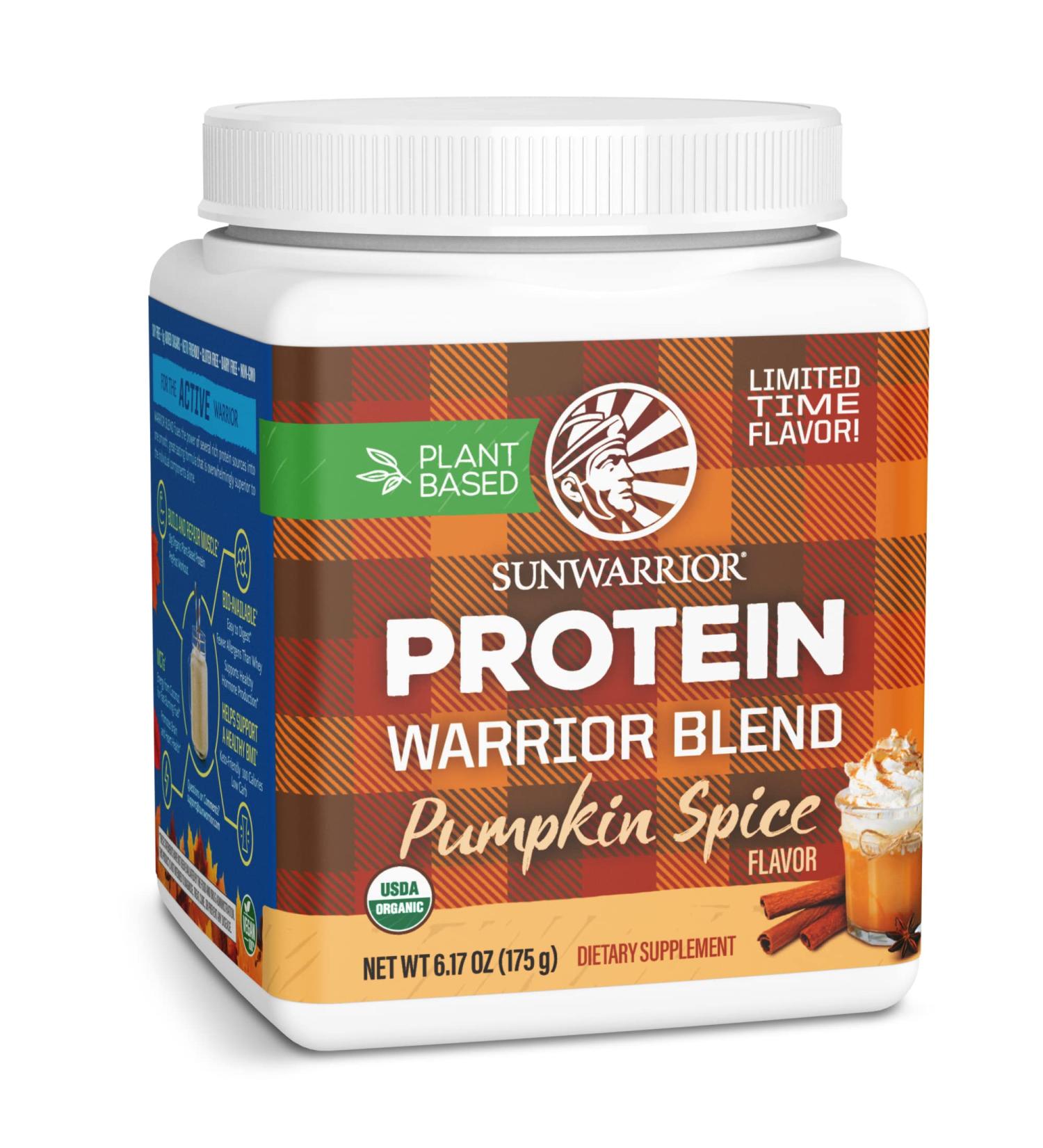 Sunwarrior Pumpkin Spice Vegan Protein Powder with BCAA | Raw Keto Shake, Gluten Free, Non-GMO, Dairy Free, Soy and Sugar Free, Low Carb Plant Based Protein Powder | 7 Servings - Buy Online on GoSupps.com