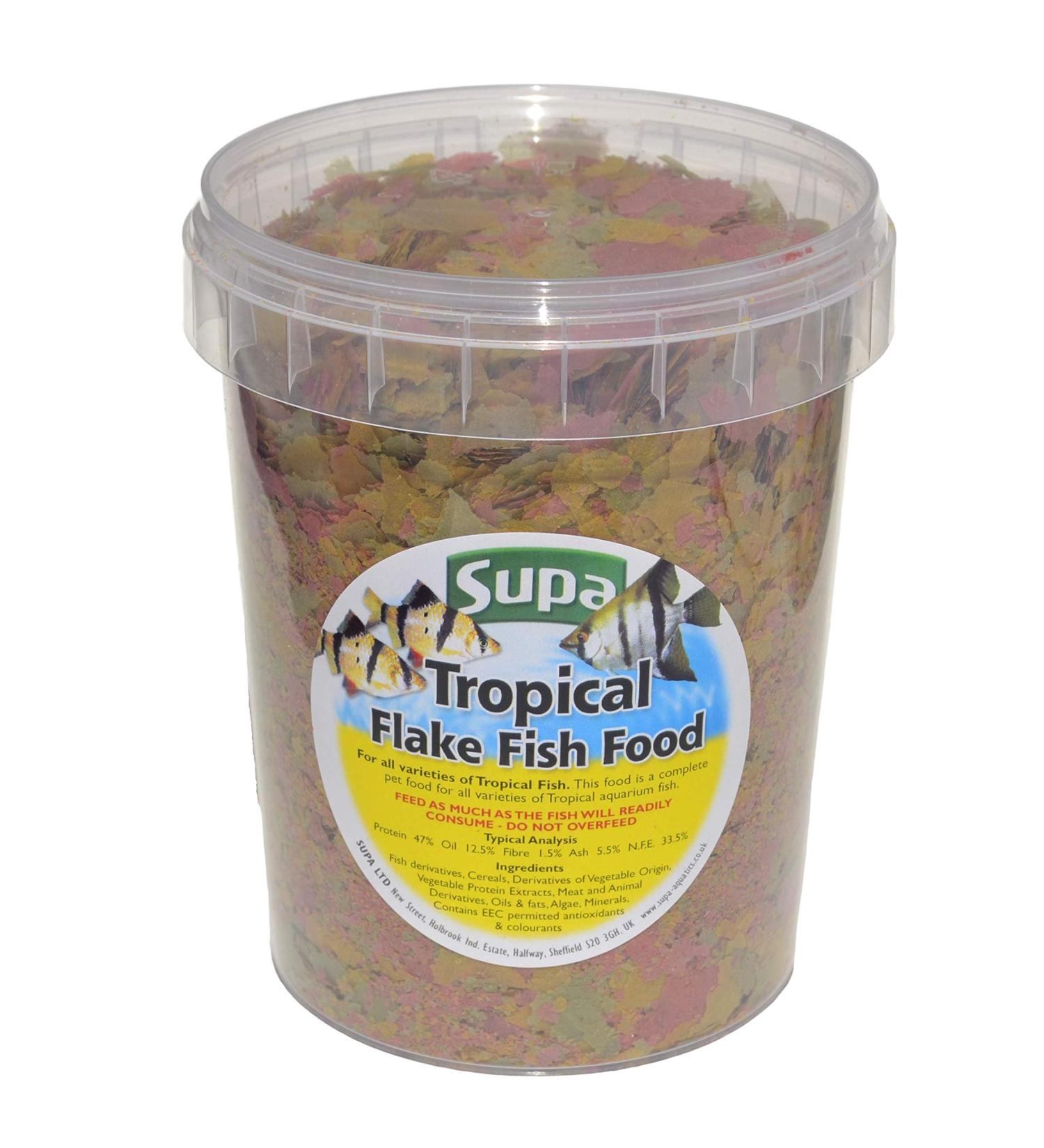 Supa Aquarium Fish Food Tropical Flake 1 Litre | Premium Quality Nutritious Fish Food Offering a Complete Balanced Diet Fish 1 l (Pack of 1) - Buy Online on GoSupps.com