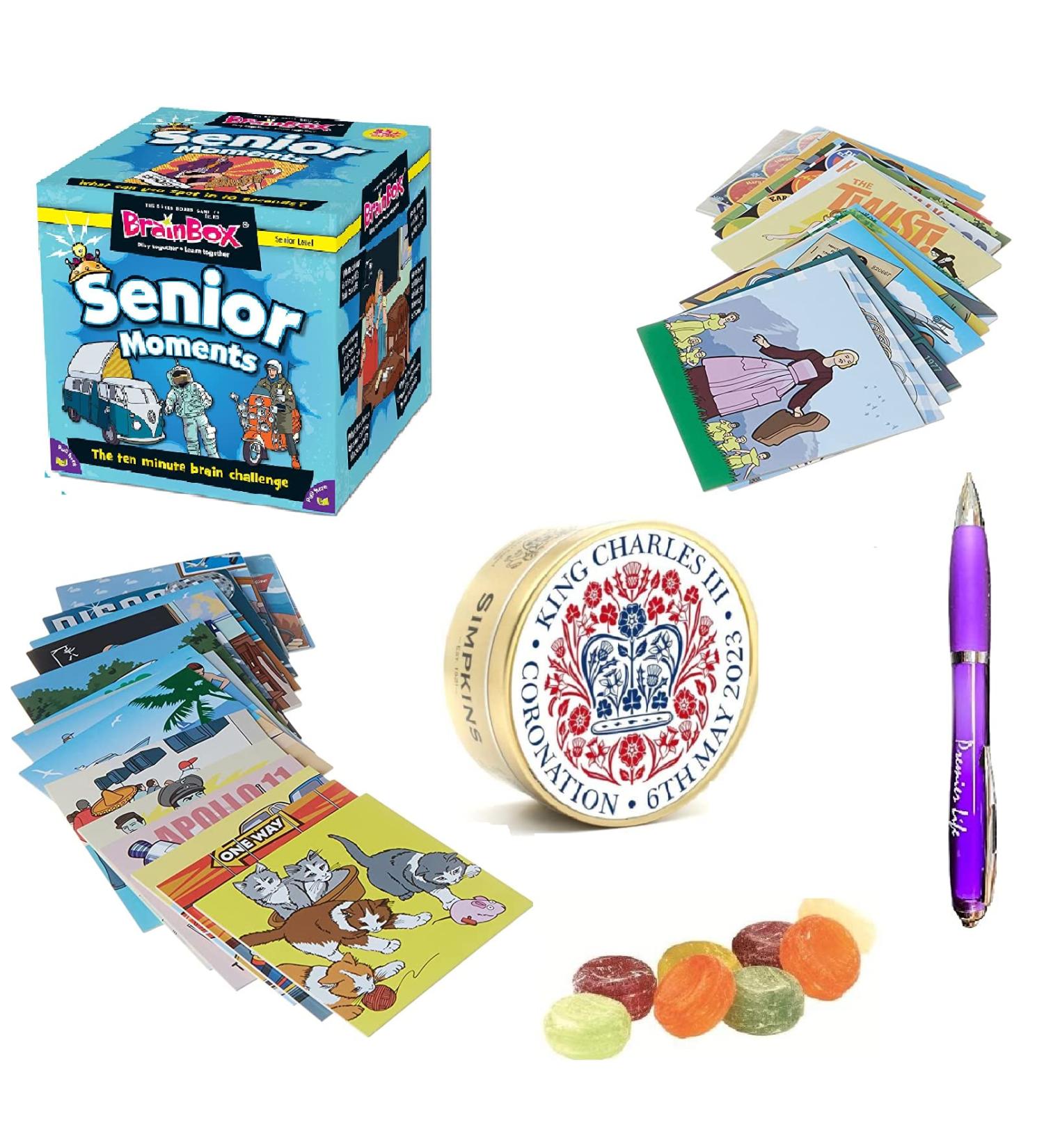 Coronation King Charles III - Simpkins Mixed Fruit Sweets Tin and Card Game Gift - with Premier Life Store Pen - Buy Online on GoSupps.com