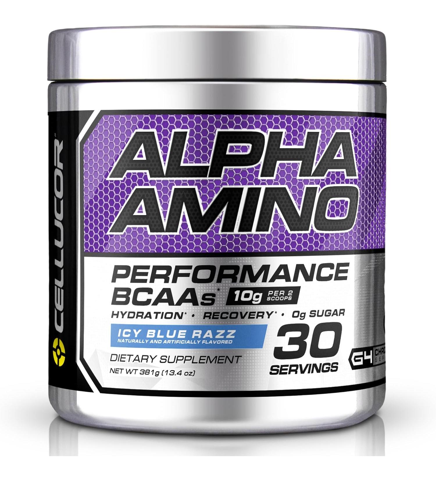 Cellucor Alpha Amino EAA & BCAA Powder - Icy Blue Razz - 13.4 Oz. - Buy Online on GoSupps.com