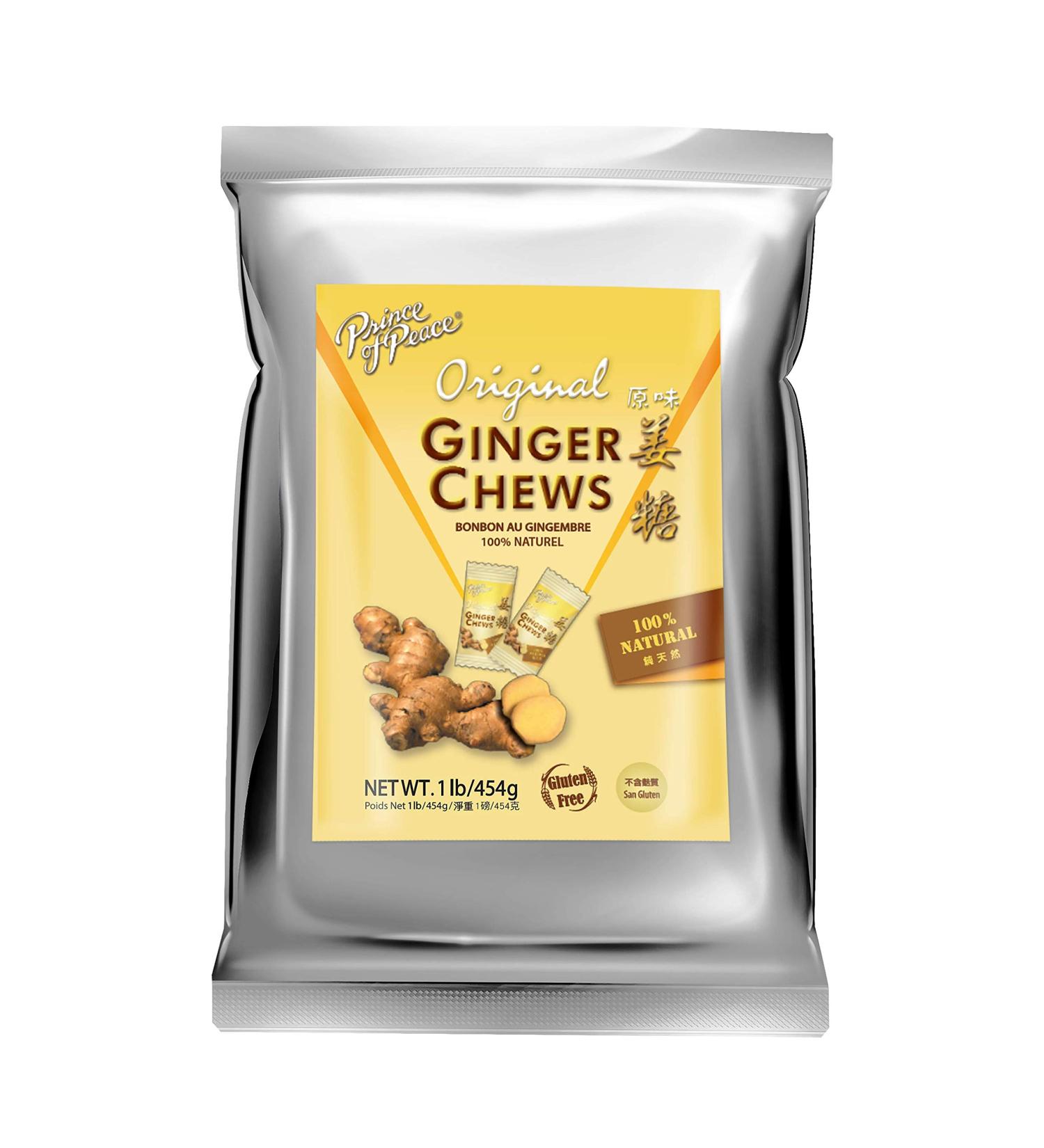 Prince of Peace Original Ginger Chews 1 lb. - Natural Candied Ginger Candy Pack - Buy Online on GoSupps.com