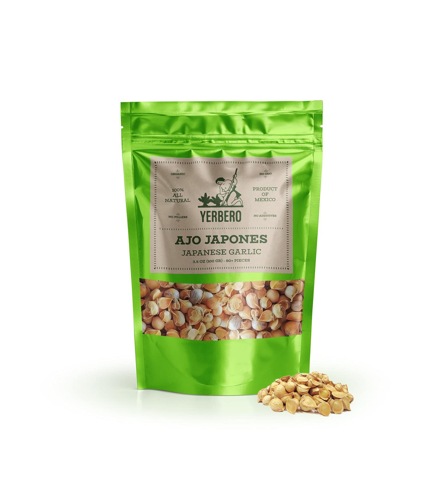 Yerbero Japanese Garlic Ajo Japones 3.5oz - 80 Cloves, Resealable Bag - 100g (Pack of 1) - Buy Online on GoSupps.com