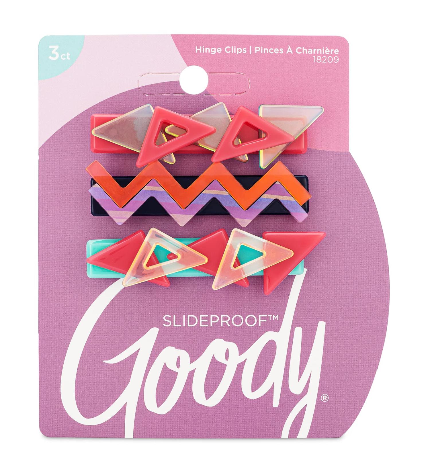 Goody Slideproof Hair Snap Clips - 3 Count Assorted Nostalgia - Pain-Free Hinge Clips for All Hair Types - Buy Online on GoSupps.com