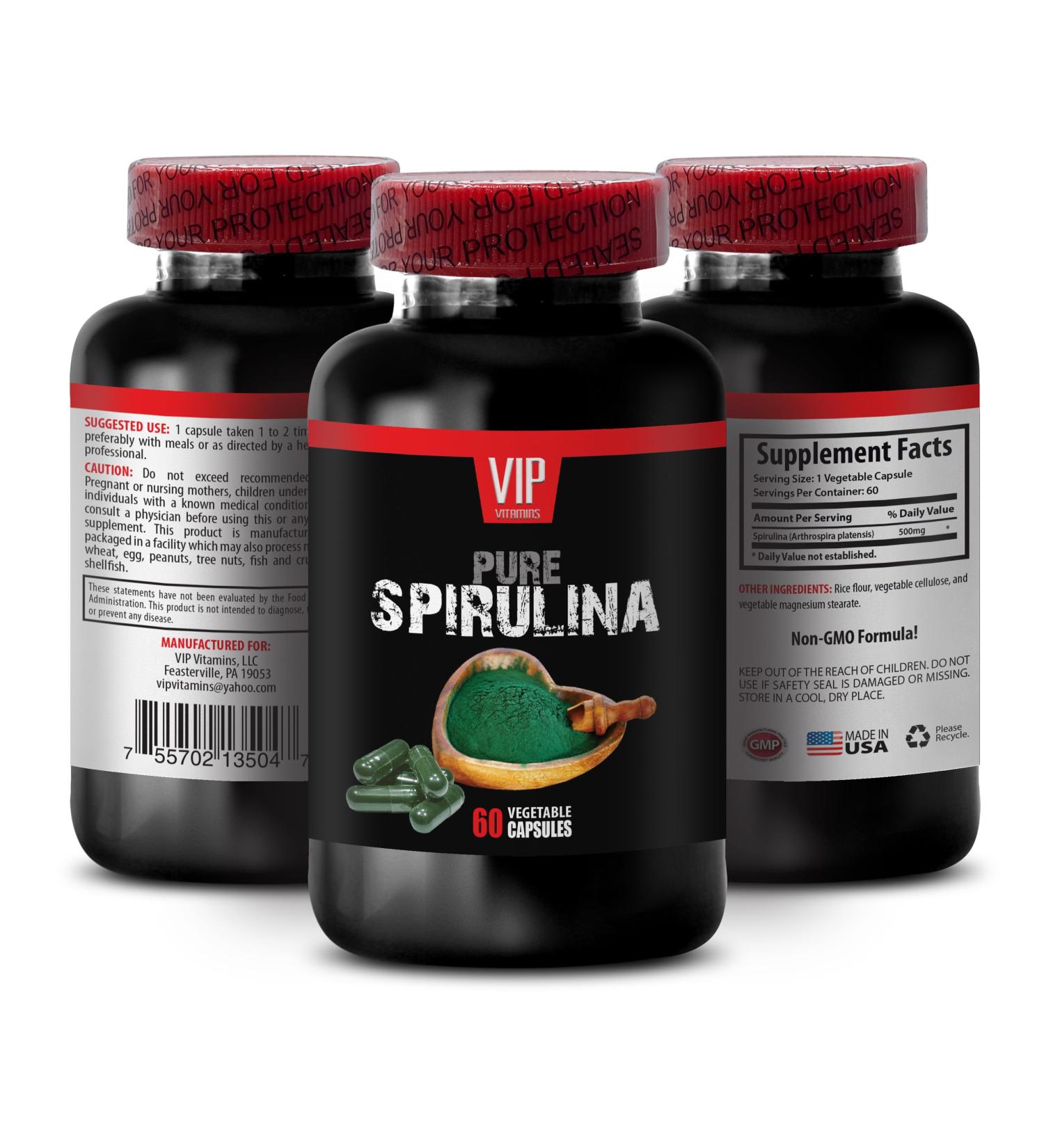 SPIRULINA CAPSULES - Spirulina wellness blend B-vitamin Spirulina Immune support clean nutrition daily support active lifestyle plant-powered energy organic Spirulina living 1Bot - Buy Online on GoSupps.com