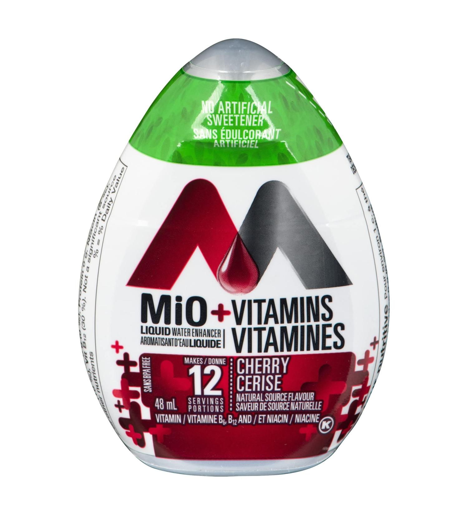 MiO +Vitamins Cherry Liquid Water Enhancer 48ml (Pack of 12) 48 ml (Pack of 12) - Buy Online on GoSupps.com