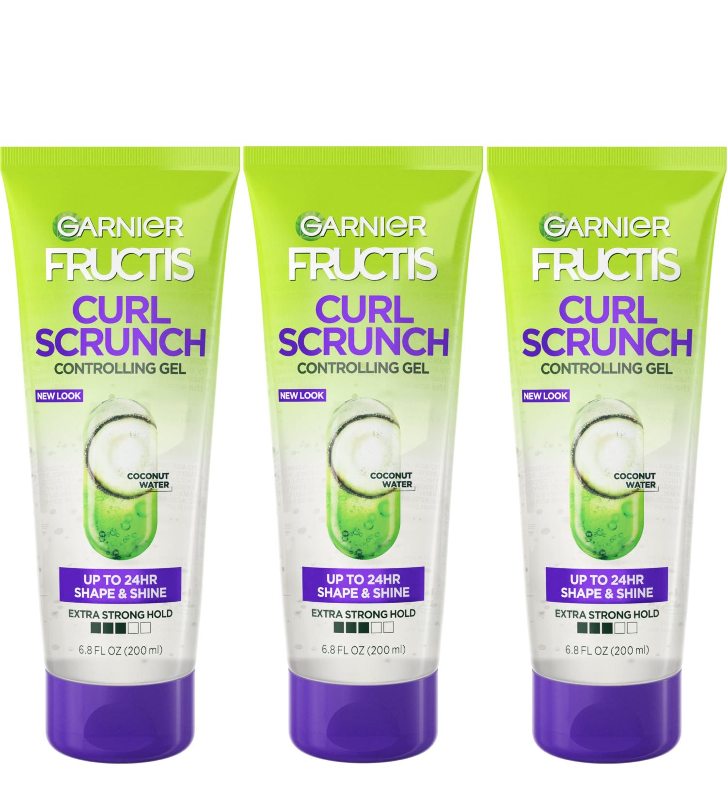 Garnier Fructis Curl Scrunch Controlling Gel 6.8 Fl Oz - 3 Count, 20.40 Ounce - Shape & Shine, Packaging May Vary - Buy Online on GoSupps.com