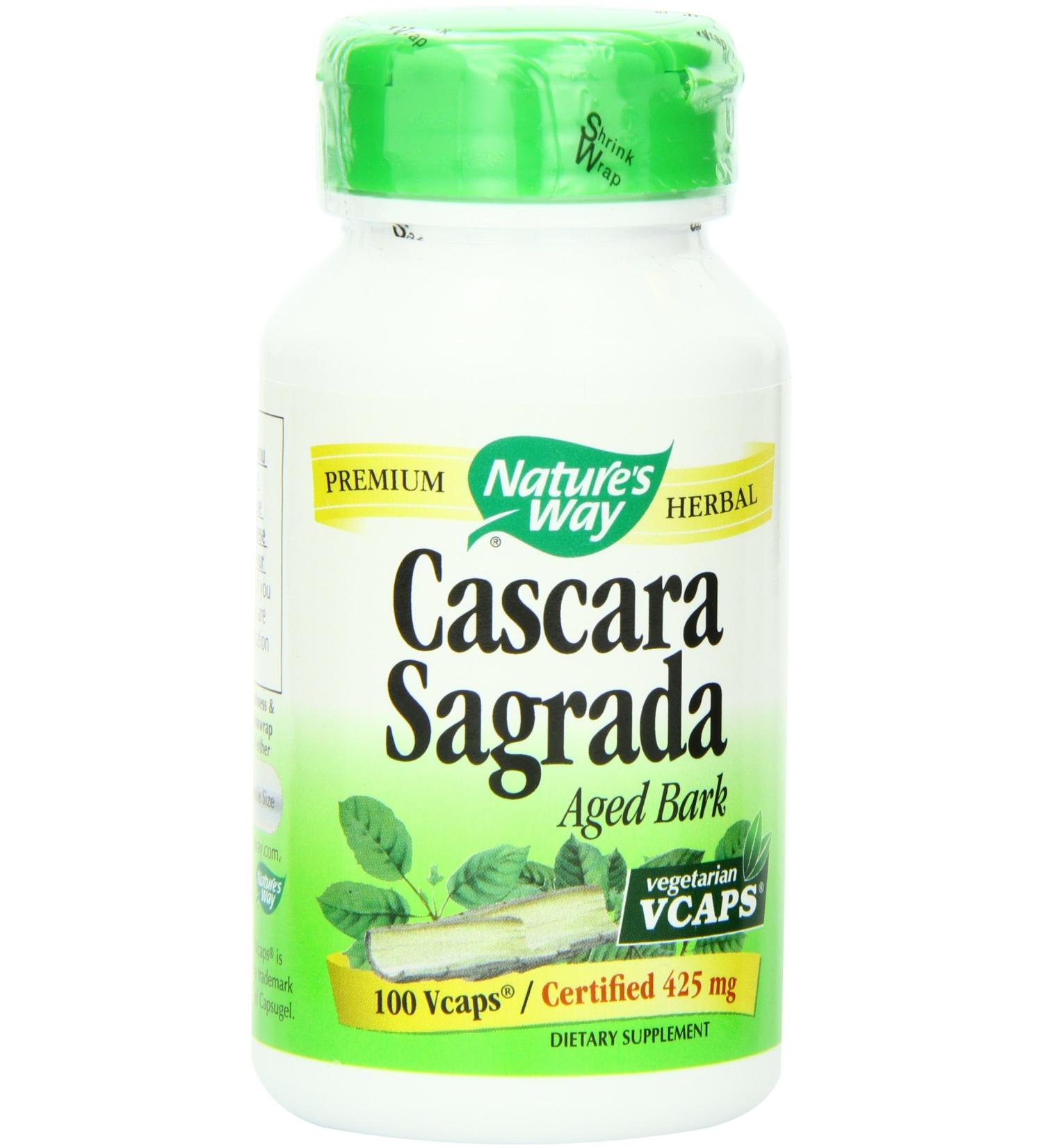 Nature's Way Cascara Sagrada Bark 425mg 100 Vcaps - Pack of 4 | Digestive Health Support - Buy Online on GoSupps.com