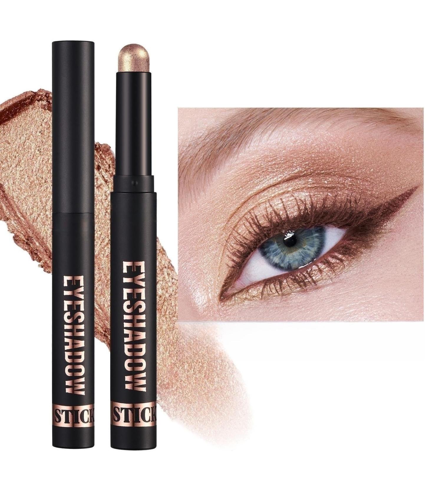 Rose Gold Eyeshadow Stick - High Pigment Waterproof Makeup Pencil Long Lasting Shimmer Cream for Women - Hypoallergenic Eye Highlighter #16 - Buy Online on GoSupps.com