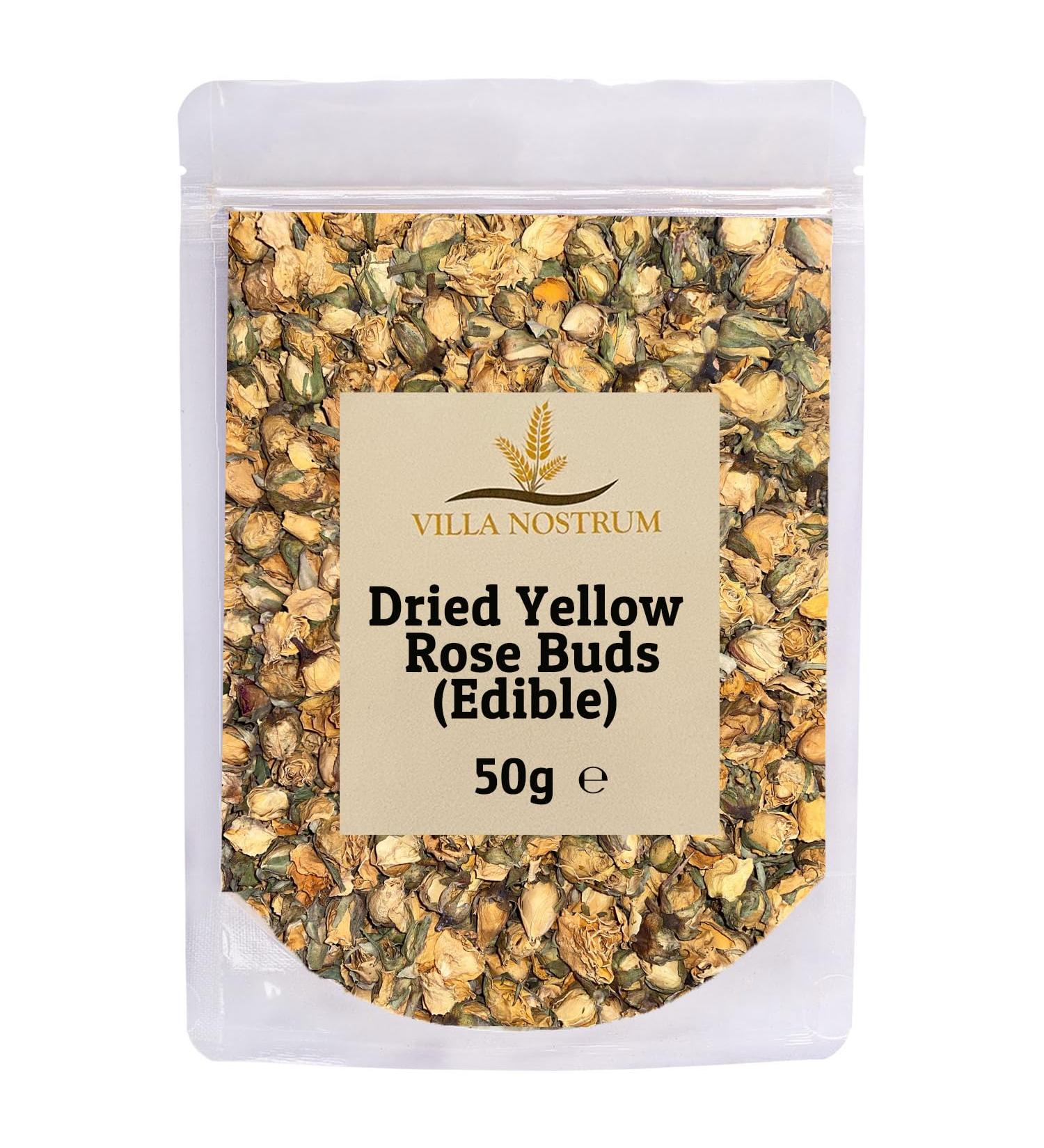 Dried Edible Yellow Rose Buds Loose Leaf Tea 50g by Villa Nostrum 1 Count (Pack of 1)
