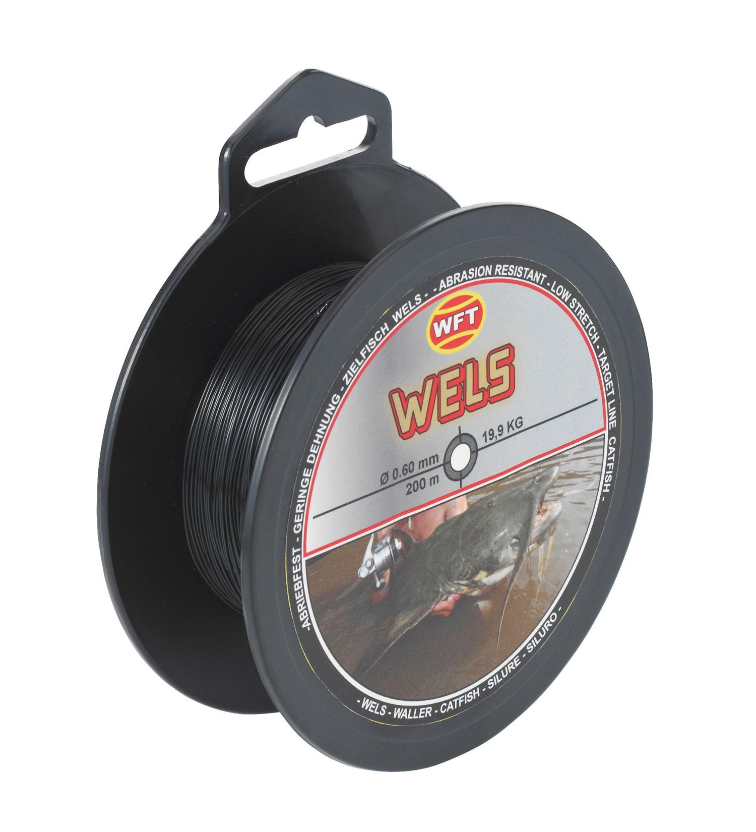 WFT target fish Wels 200m - monofile wall cord for waller fishing fishing cords catfish monofile cord for waller catfish 0.60mm / 19.9kg load capacity