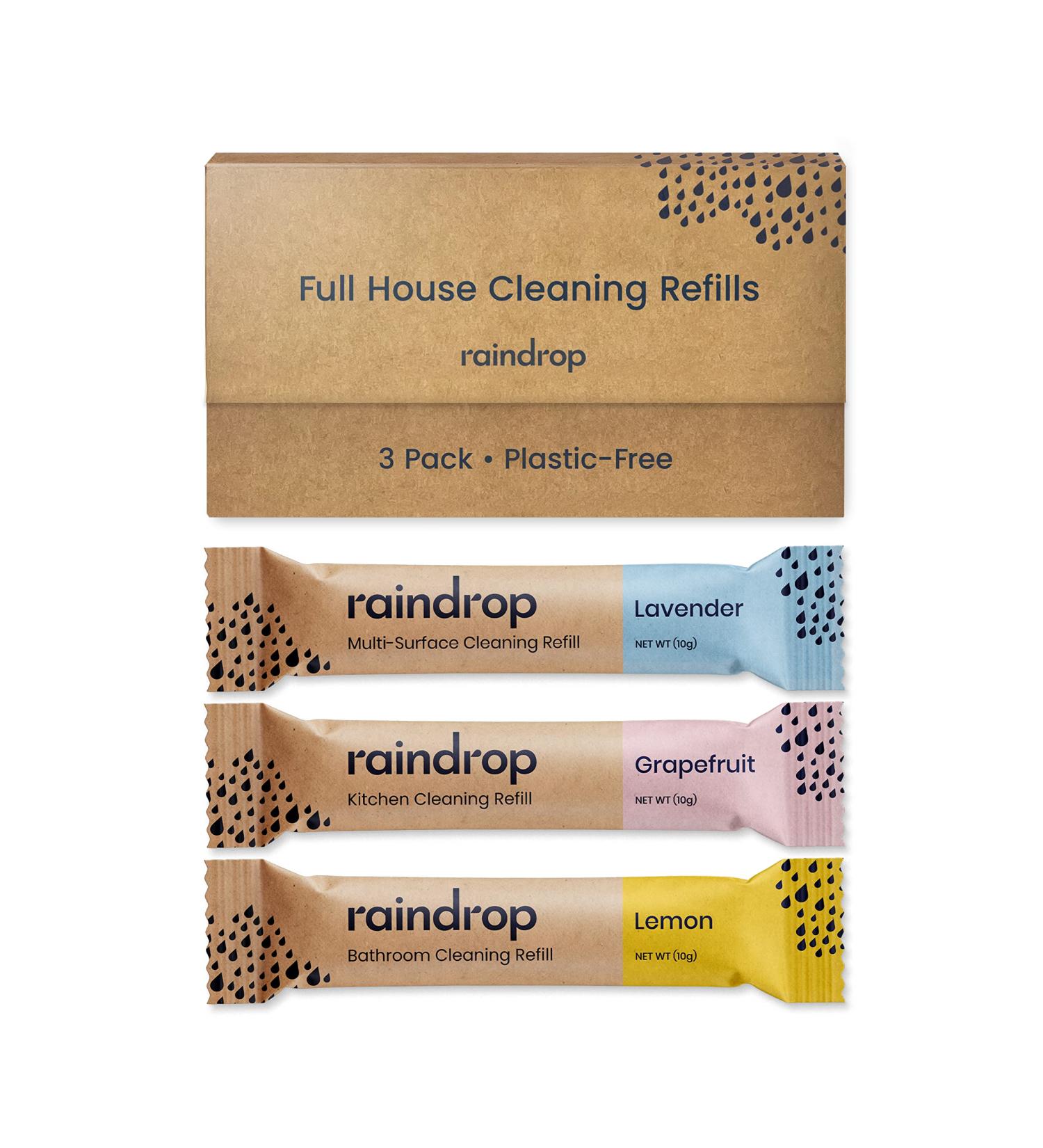 Raindrop Plastic Free Cleaning Refills - 3 Pack | Just Add Water | Eco-Friendly House Cleaning Solution - Buy Online on GoSupps.com