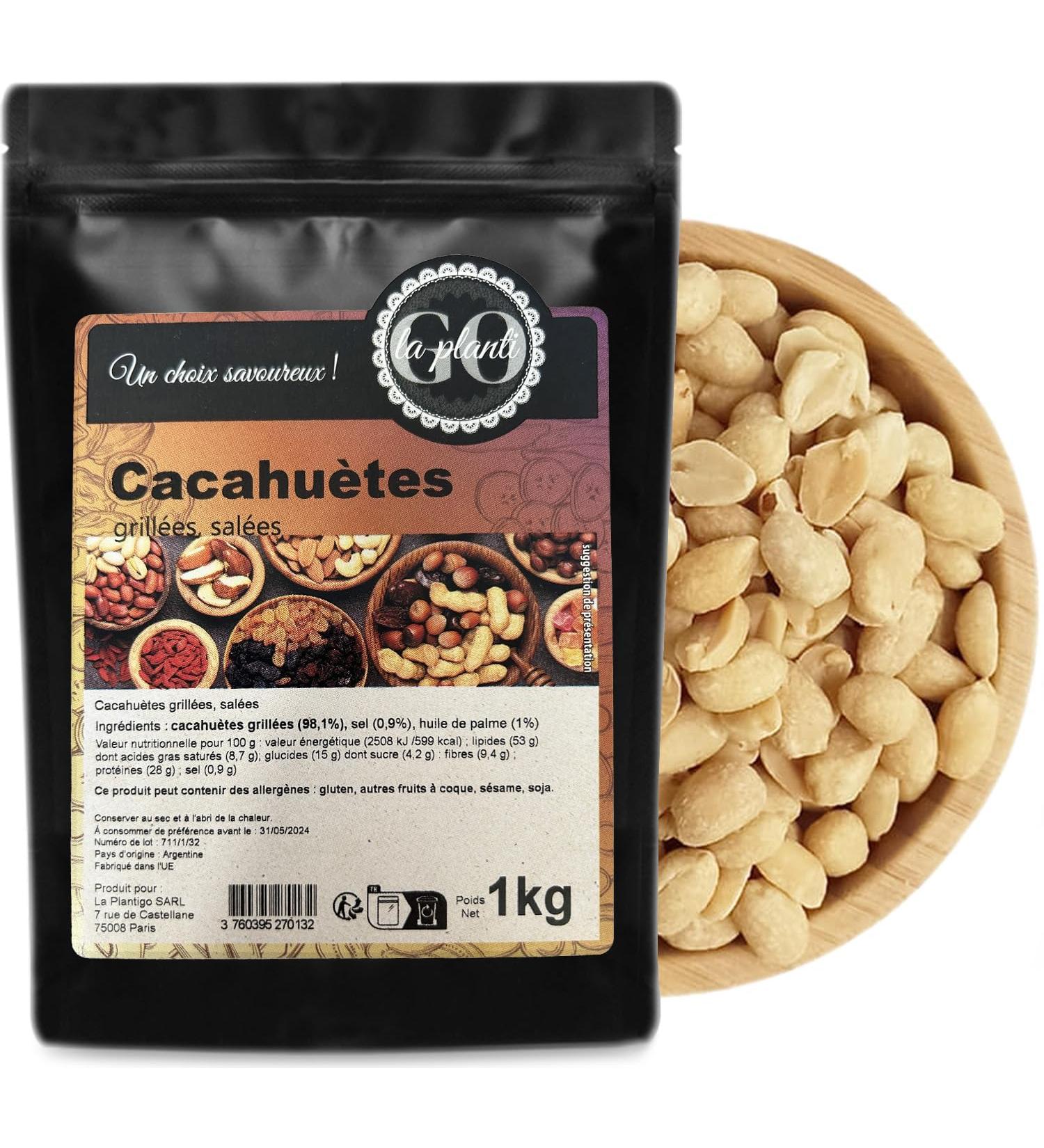 Salted roasted peanuts 1 kg- LA PLANTIGO - Buy Online on GoSupps.com