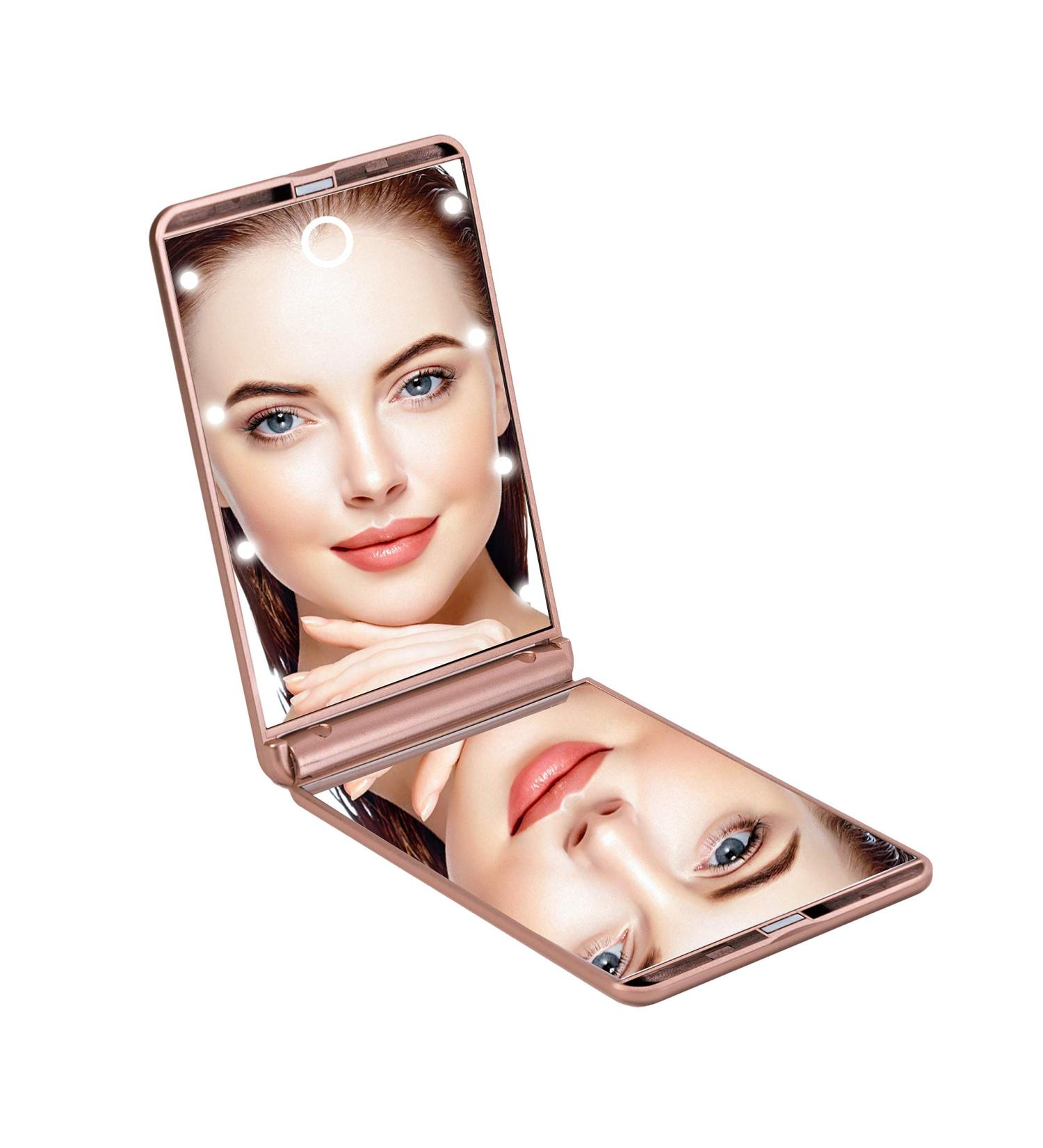 Touchup Dimmable LED Compact Mirror - Rose Gold | Impressions Vanity - Buy Online on GoSupps.com