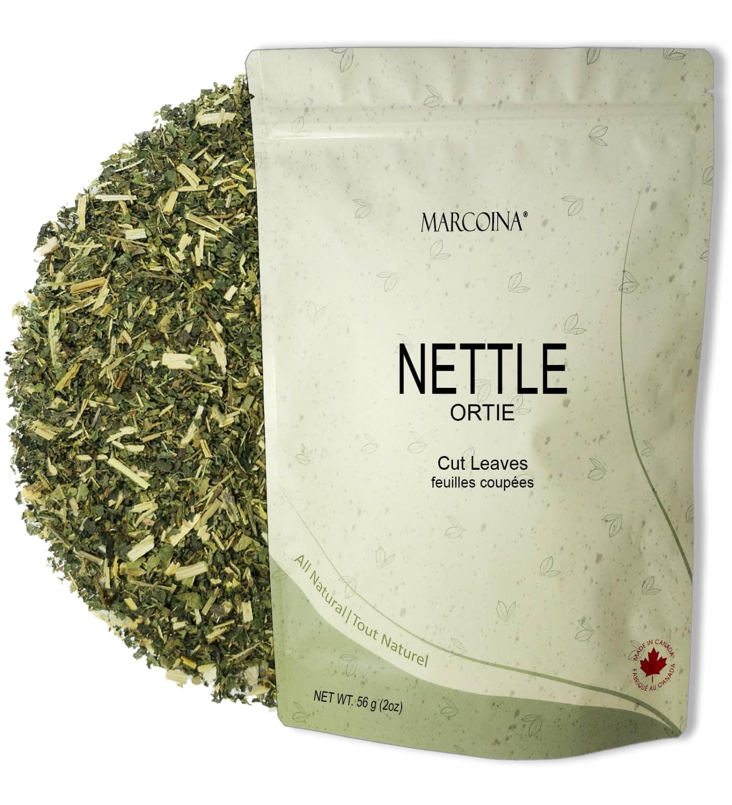 Marcoina Nettle Leaves Herbal Tea - Caffeine-Free Cut Leaf 56g(2oz) Origin from Bulgaria Premium Quality in Resealable Bag NETTLE Leaves Cut 56-g. / 2-oz. - Buy Online on GoSupps.com