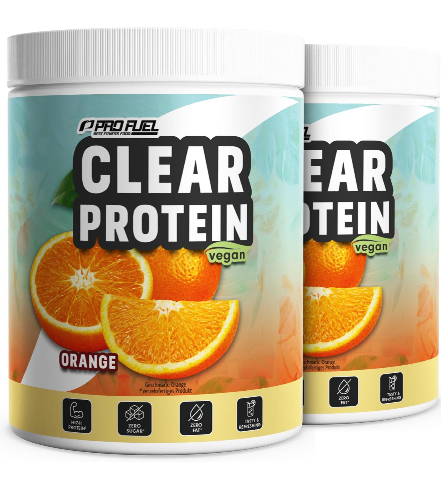 Clear Vegan Protein 720g - Refreshing Orange Flavored Whey Alternative | High-Quality Pea Protein | 56% Protein | 2 Pack - Buy Online on GoSupps.com