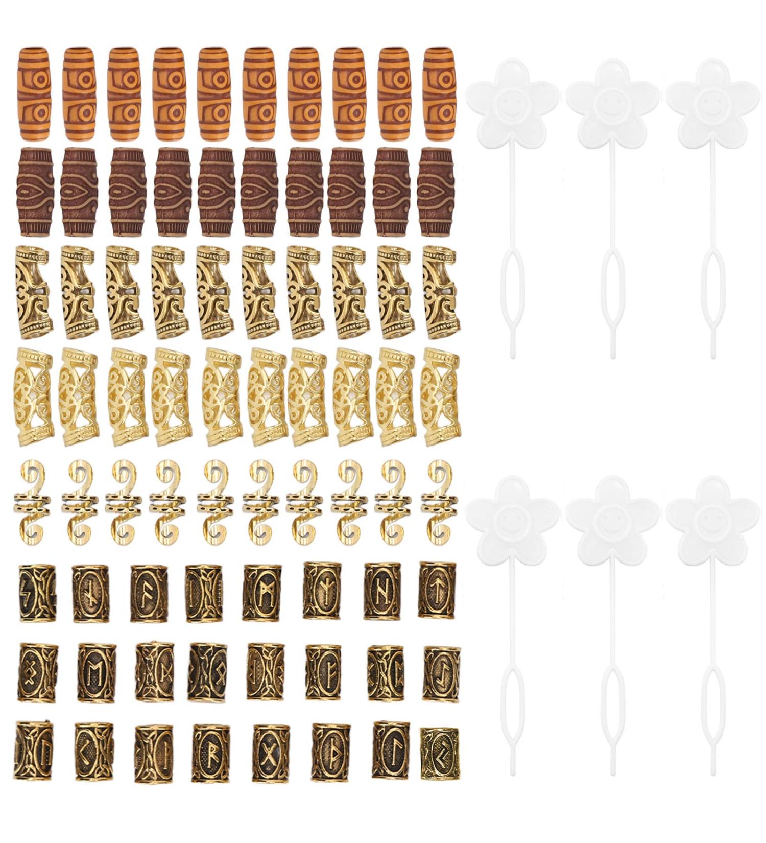 Stylish Gold Hair Beard Beads for Dreadlocks - Perfect for Music Festivals | International Shipping - Buy Online on GoSupps.com