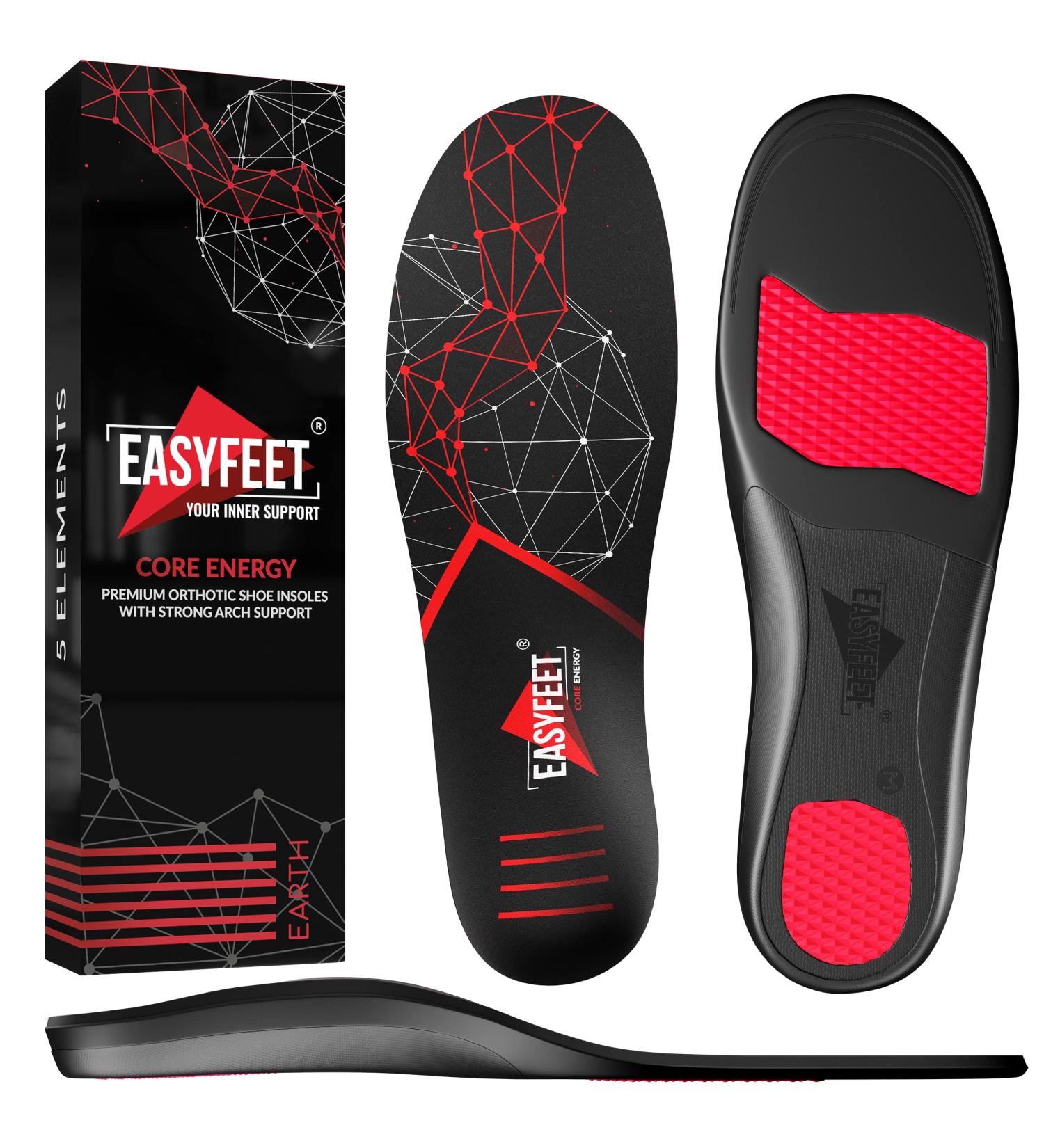 2022 Premium Anti-Fatigue High Arch Support Insoles | Relief Plantar Fasciitis & Foot Pain | Men 9-10.5/Women | Black M - Buy Online on GoSupps.com