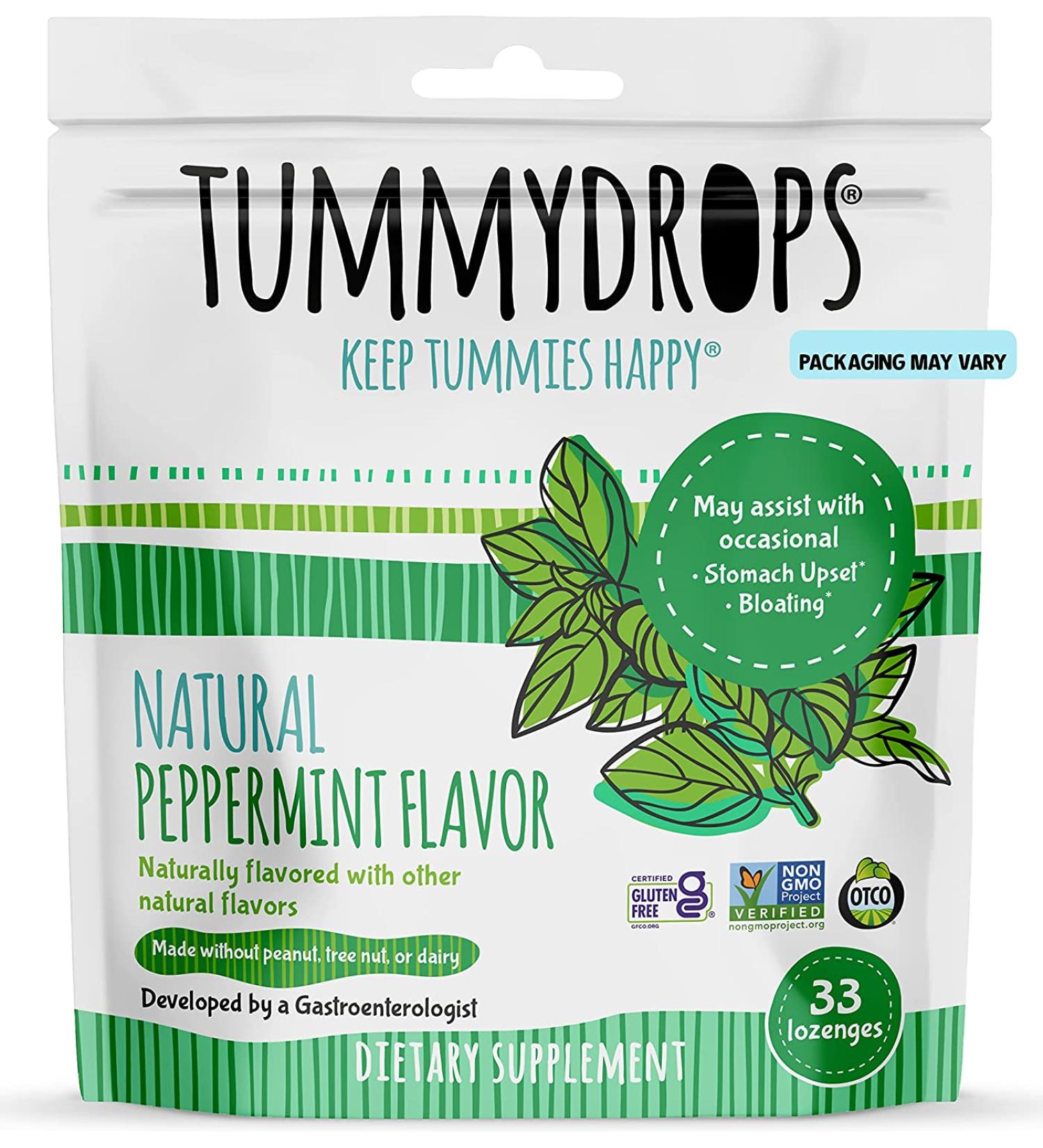 Tummydrops Natural Peppermint Lozenges - 33 Count for Digestive Relief - Buy Online on GoSupps.com