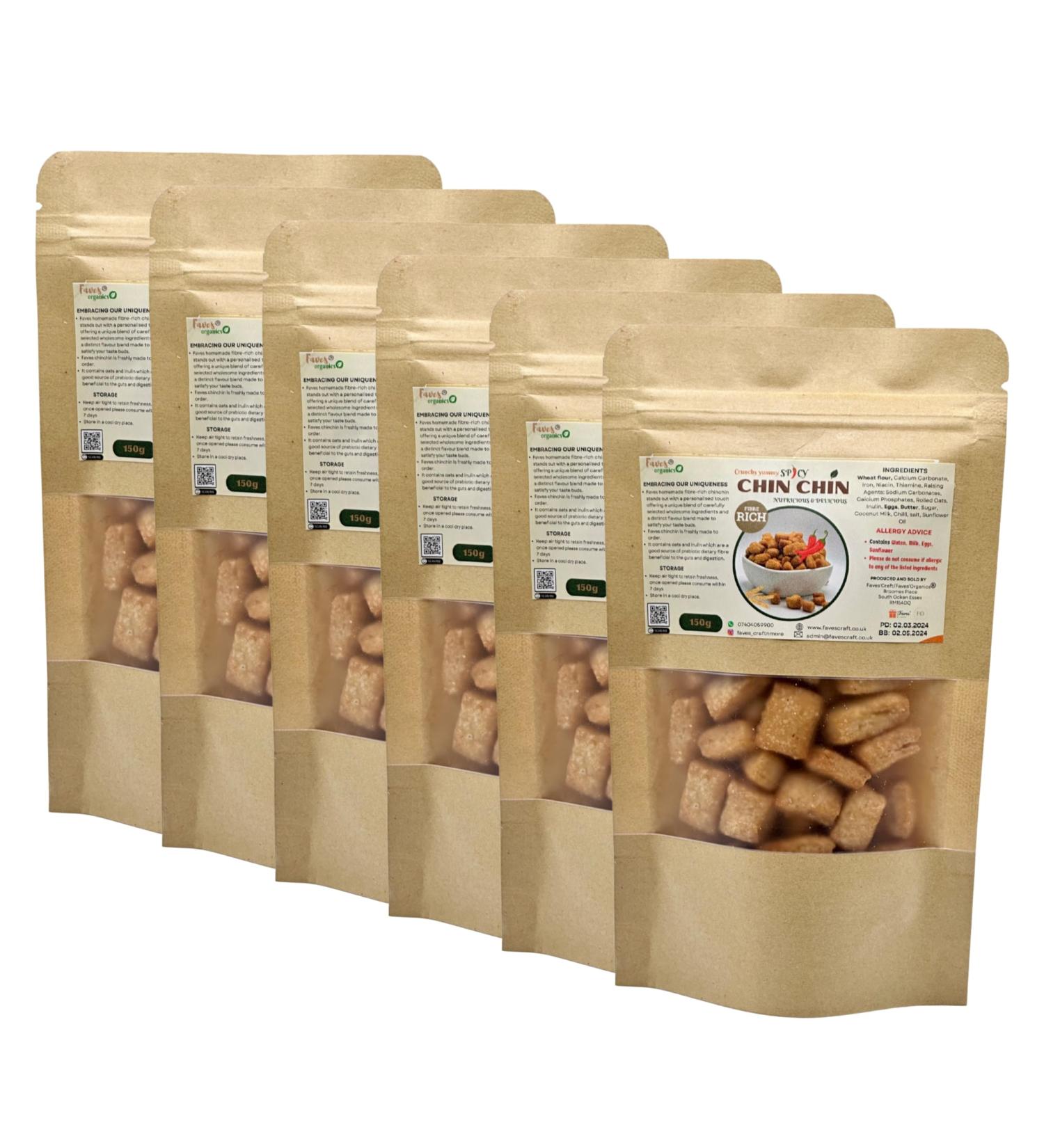 Chinchin Fibre rich Oat Chin chin Crunchy Delicious Nigerian Chinchin Snack (150g x 6 Chilli) Chili 1 kg (Pack of 1) - Buy Online on GoSupps.com