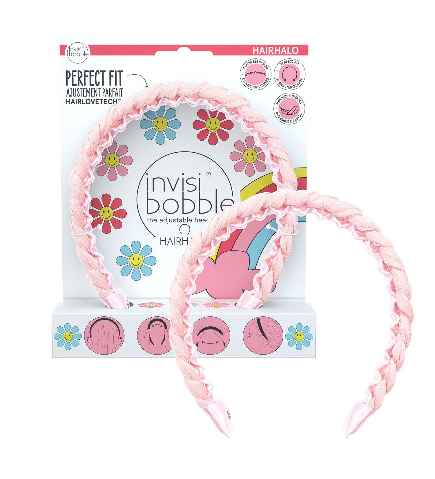 Invisibobble Hairhalo Retro Dreamine - Adjustable Pink Braided Hair Ripe for Girls & Women | Hair-Friendly & Comfortable | Designed in Munich - Buy Online on GoSupps.com